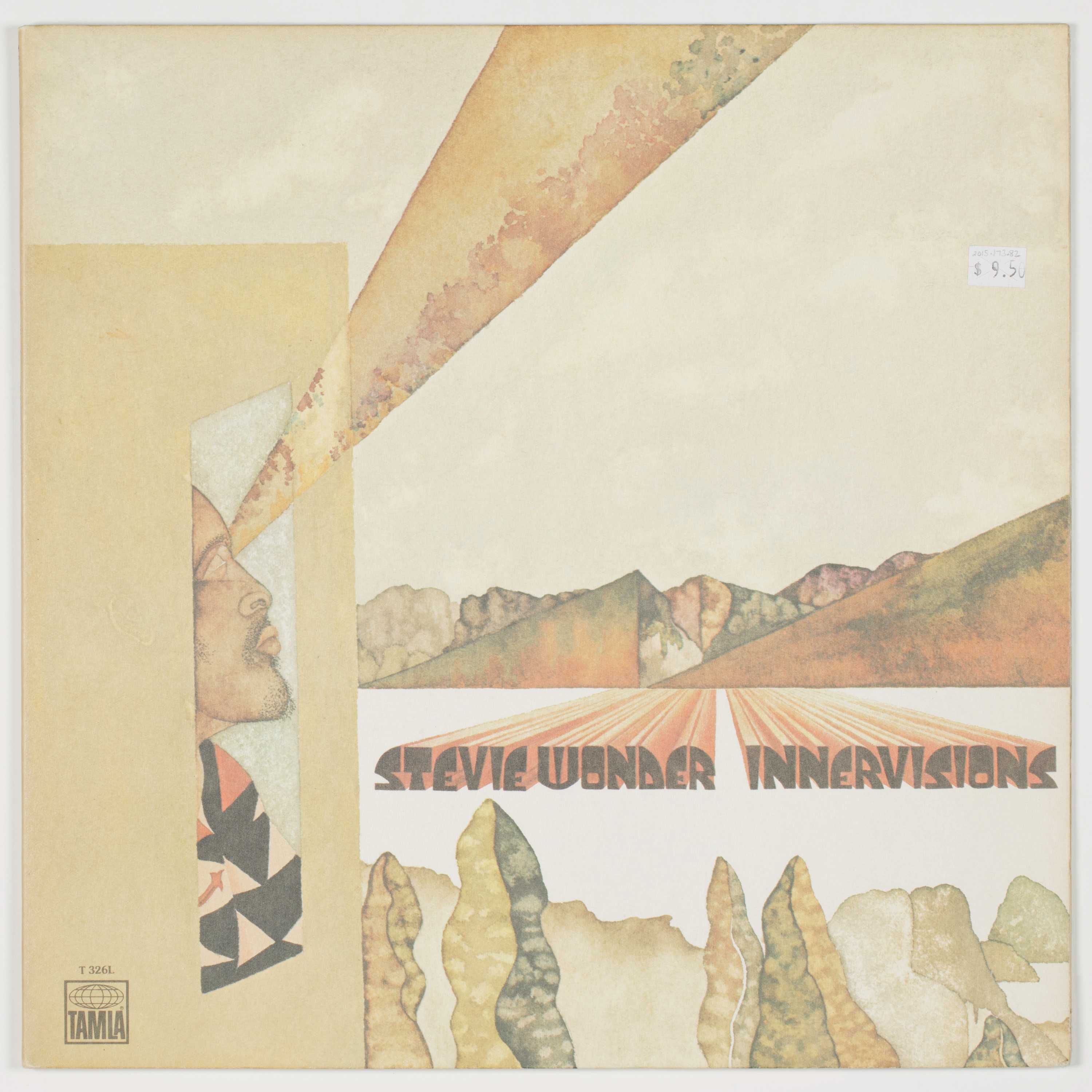 The album art is of a serene and ethereal pale watercolored landscape, with Stevie Wonder looking into the sky.