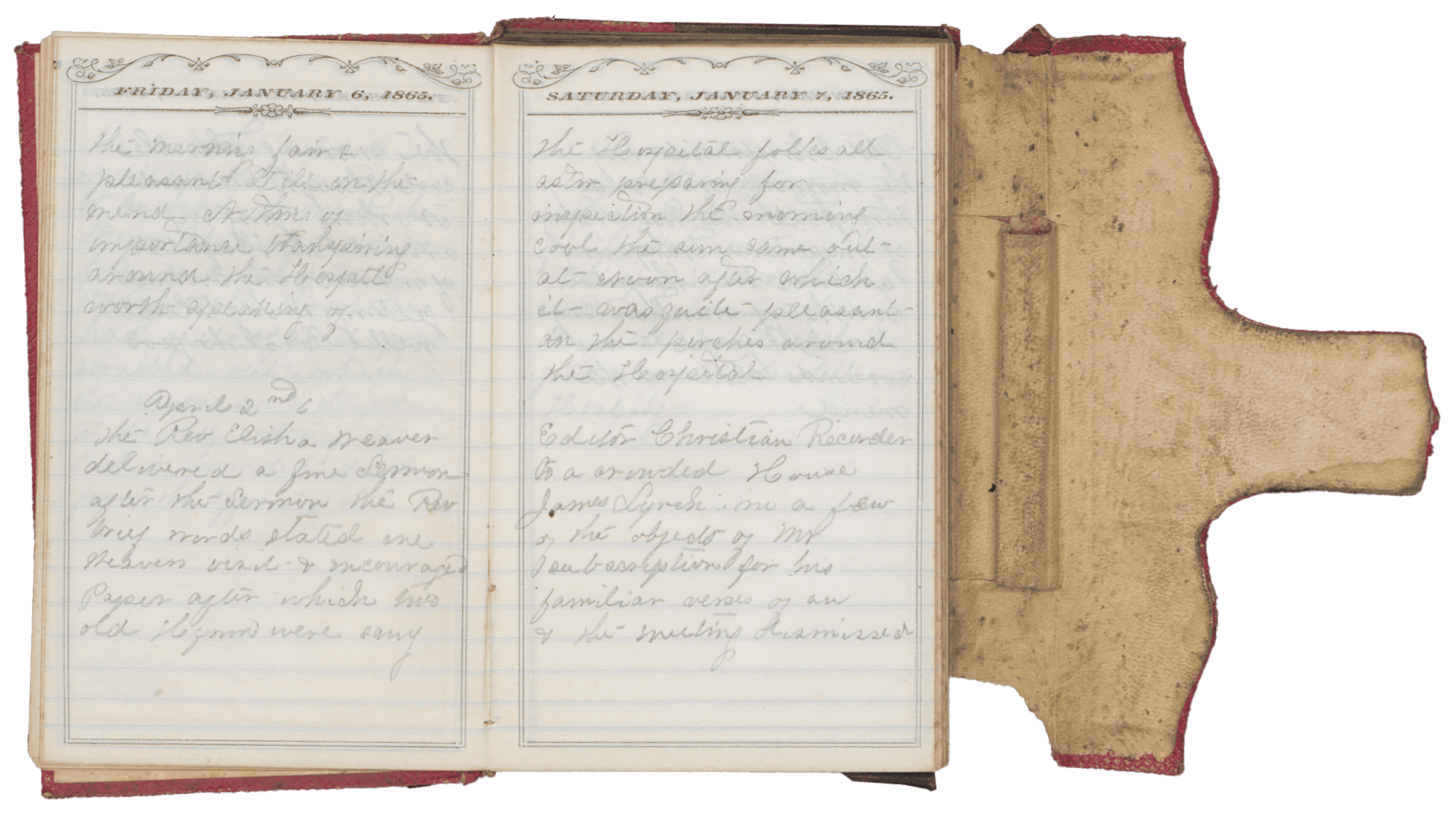 Photograph of interior of Lt. John Freeman Shorter Diary