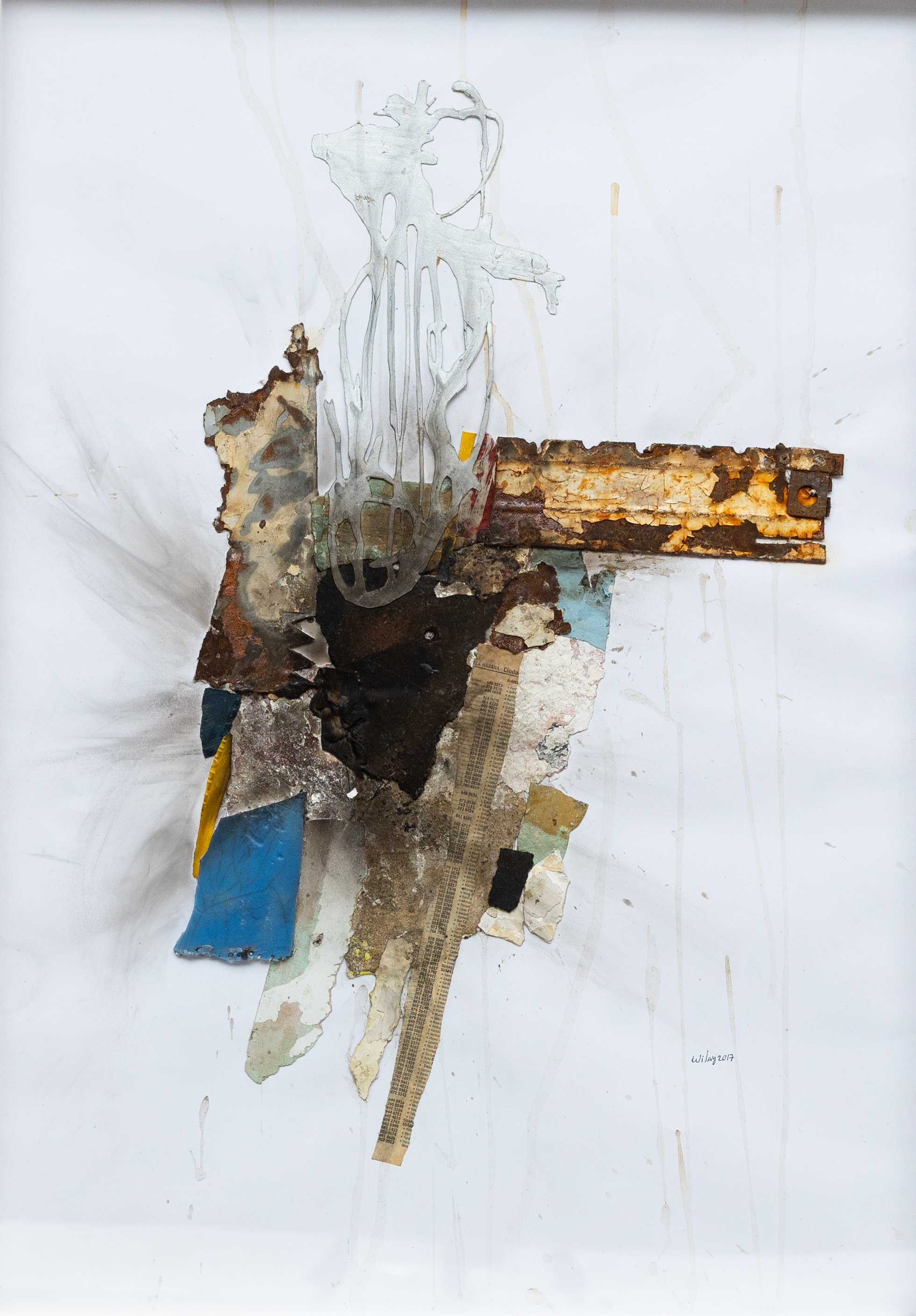 Abstract mixed-media collage depicting the plight of homelessness.