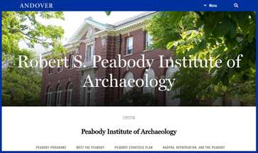 Image of the Peabody Institute of Archaeology site