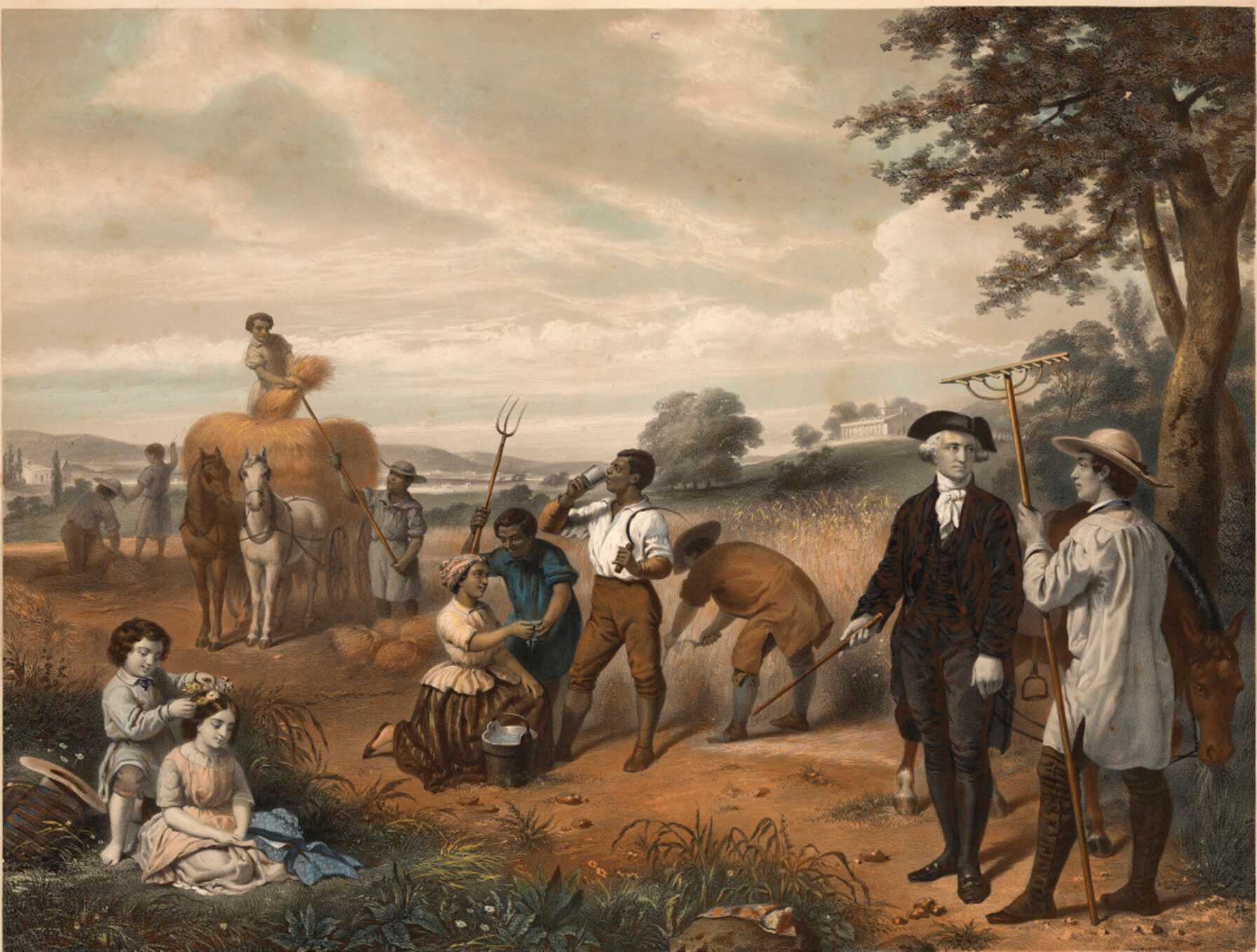 Painting "The Life of George Washington: The Farmer," by Junius Stearns