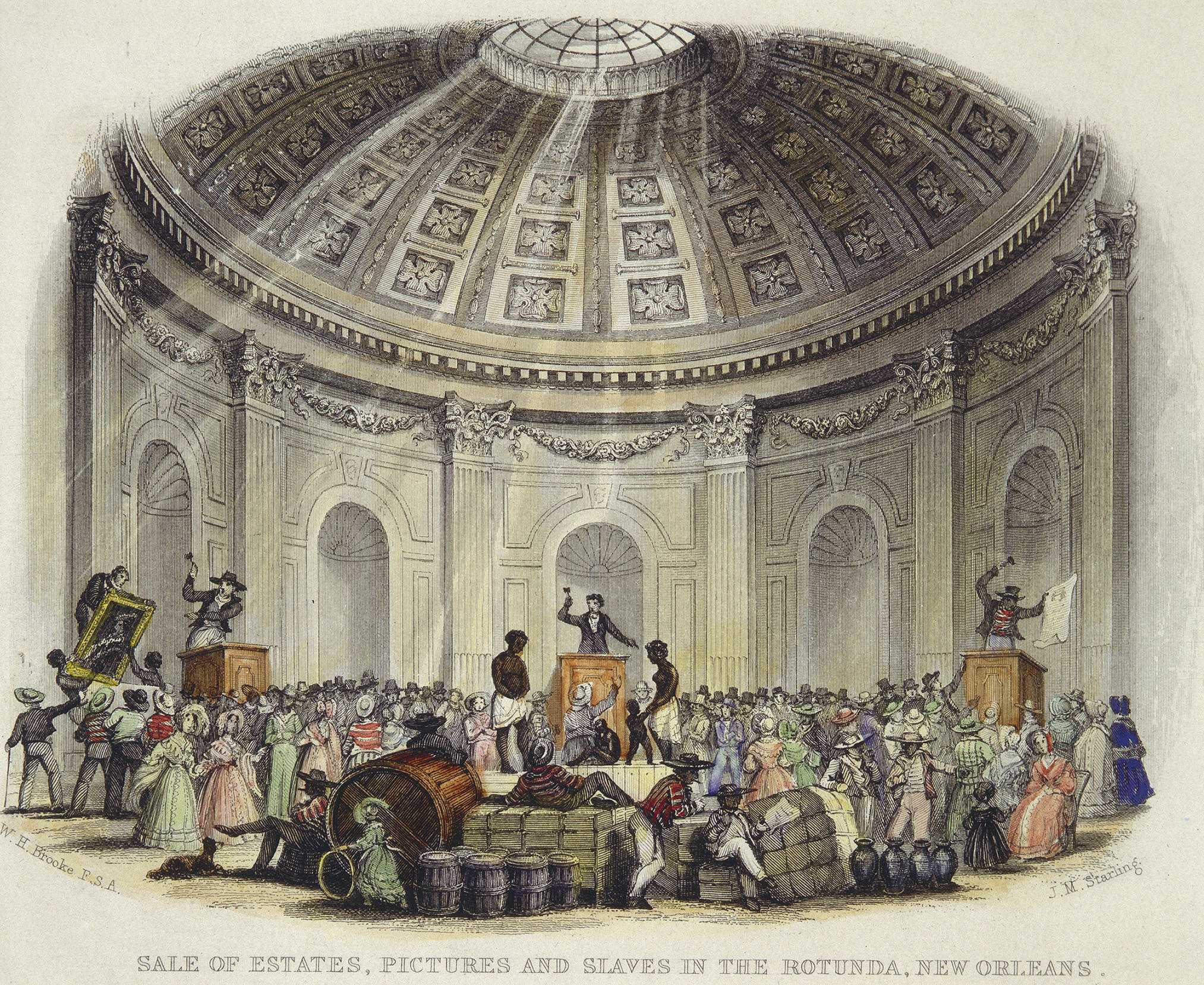 Illustration of auction at the St. Louis hotel