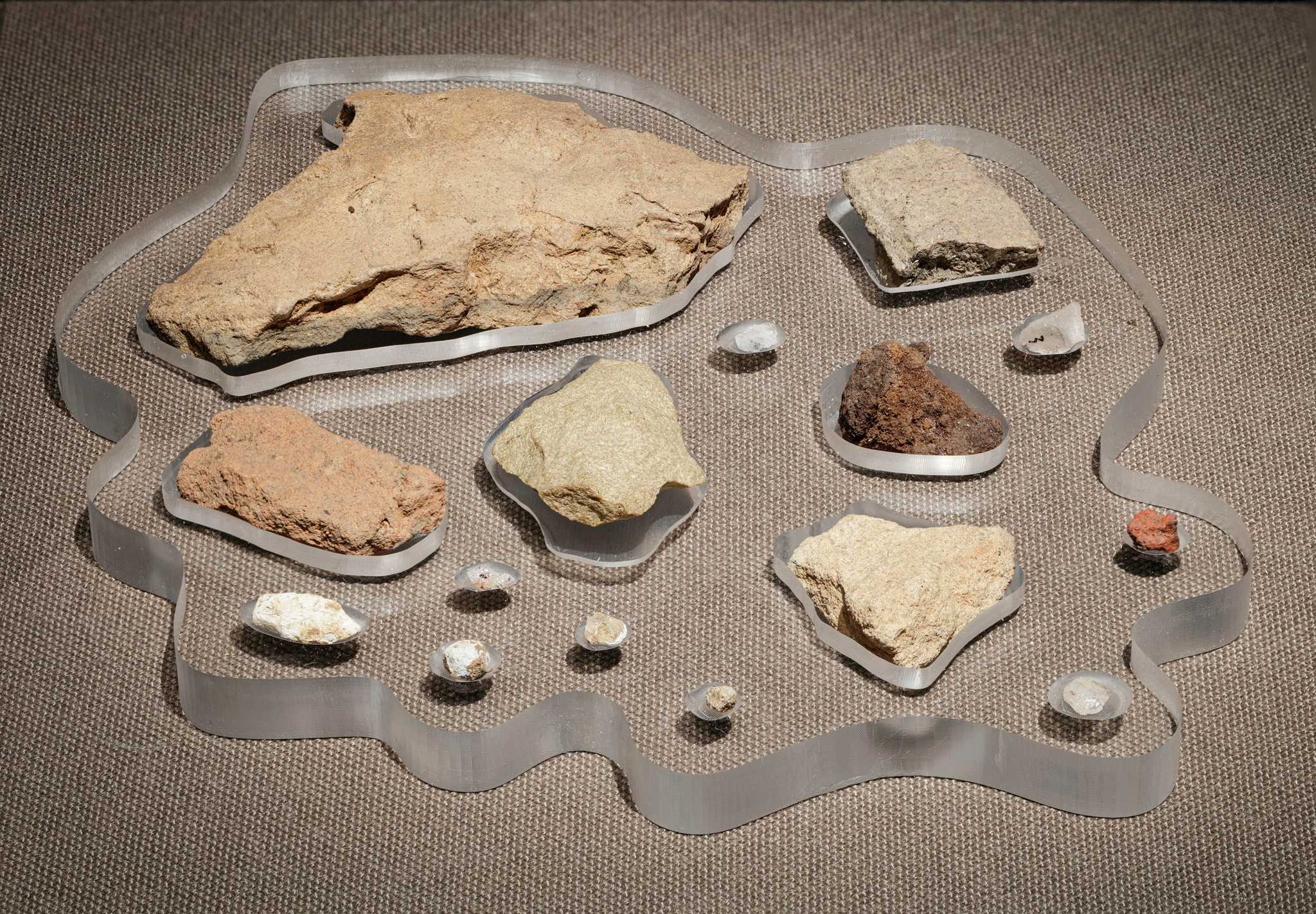 Photograph of a group of artifacts from the Great Dismal Swamp National Wildlife Refuge