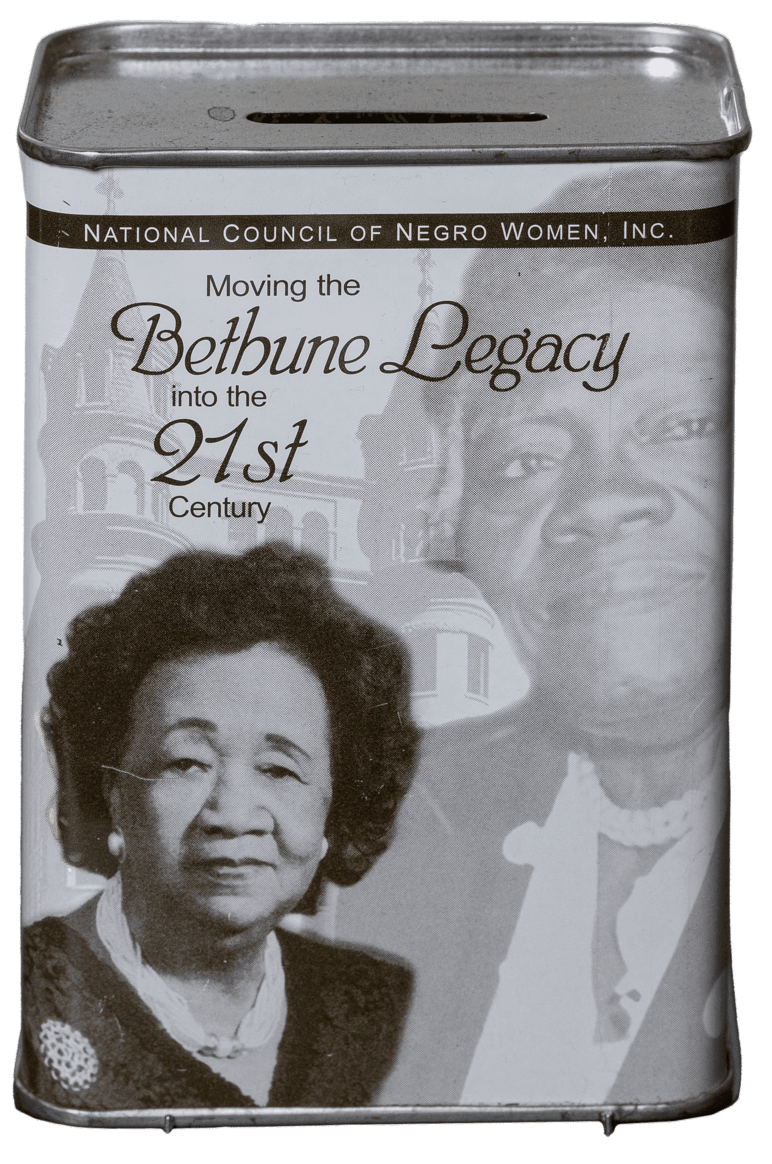 Image of NCNW donation box, “Bethune Legacy into the 21st Century”