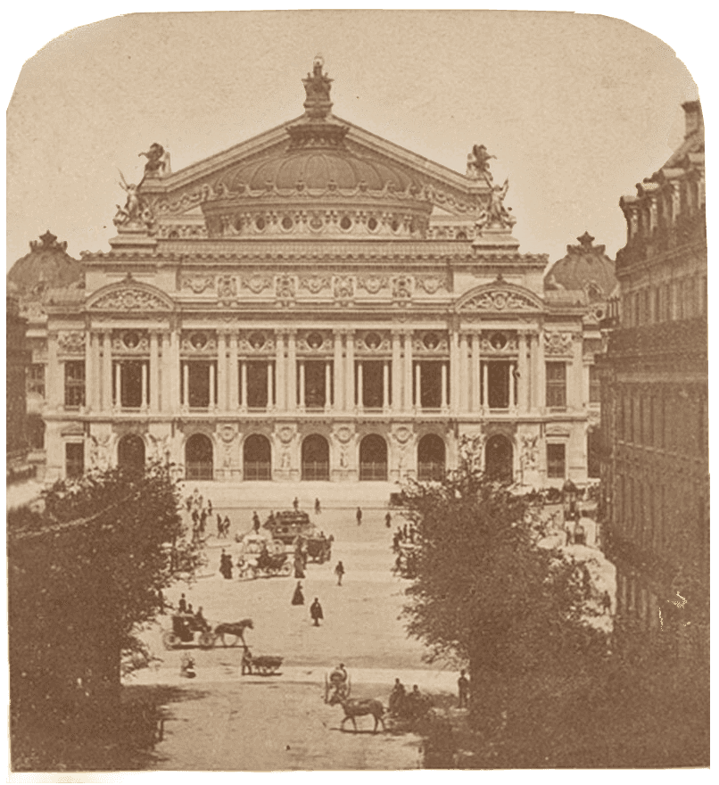 Black and white photograph of Paris Opera House