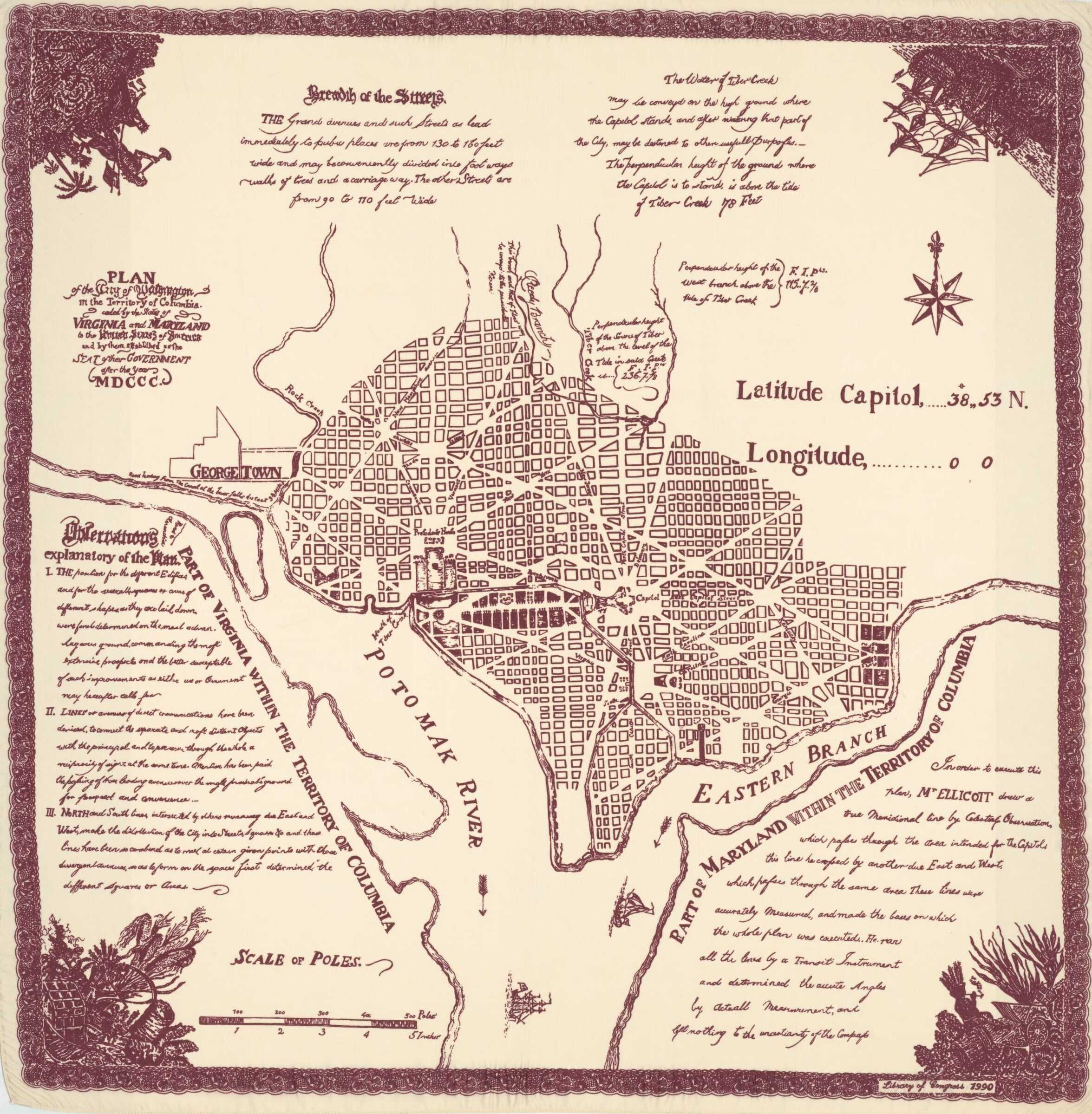 Illustrated 1791 Map of the Federal City