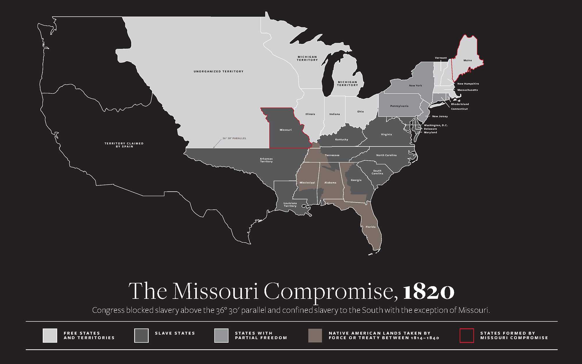 Map of The Missouri Compromise, 1820