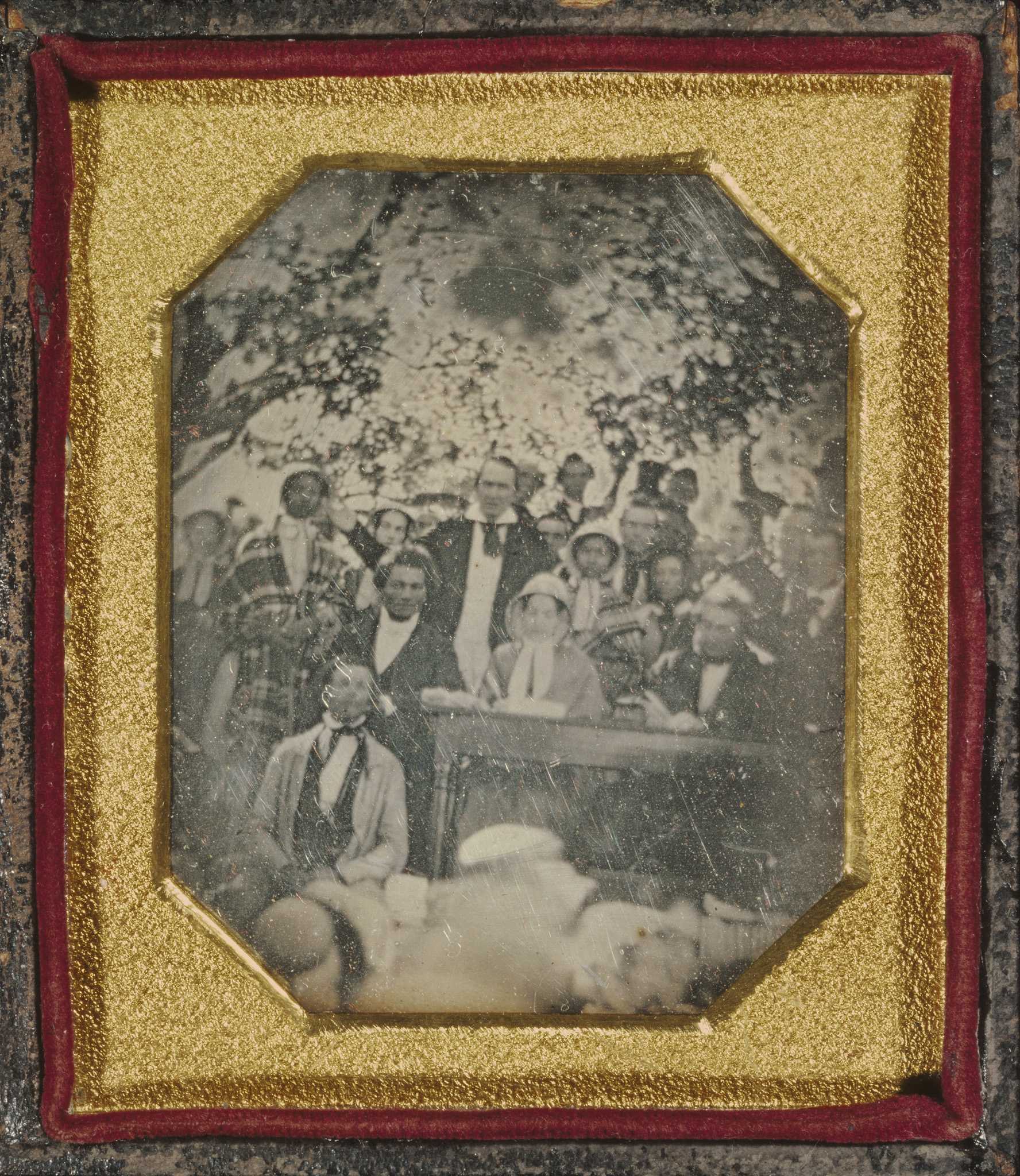 Photograph of Cazenovia Convention in gold and brown frame