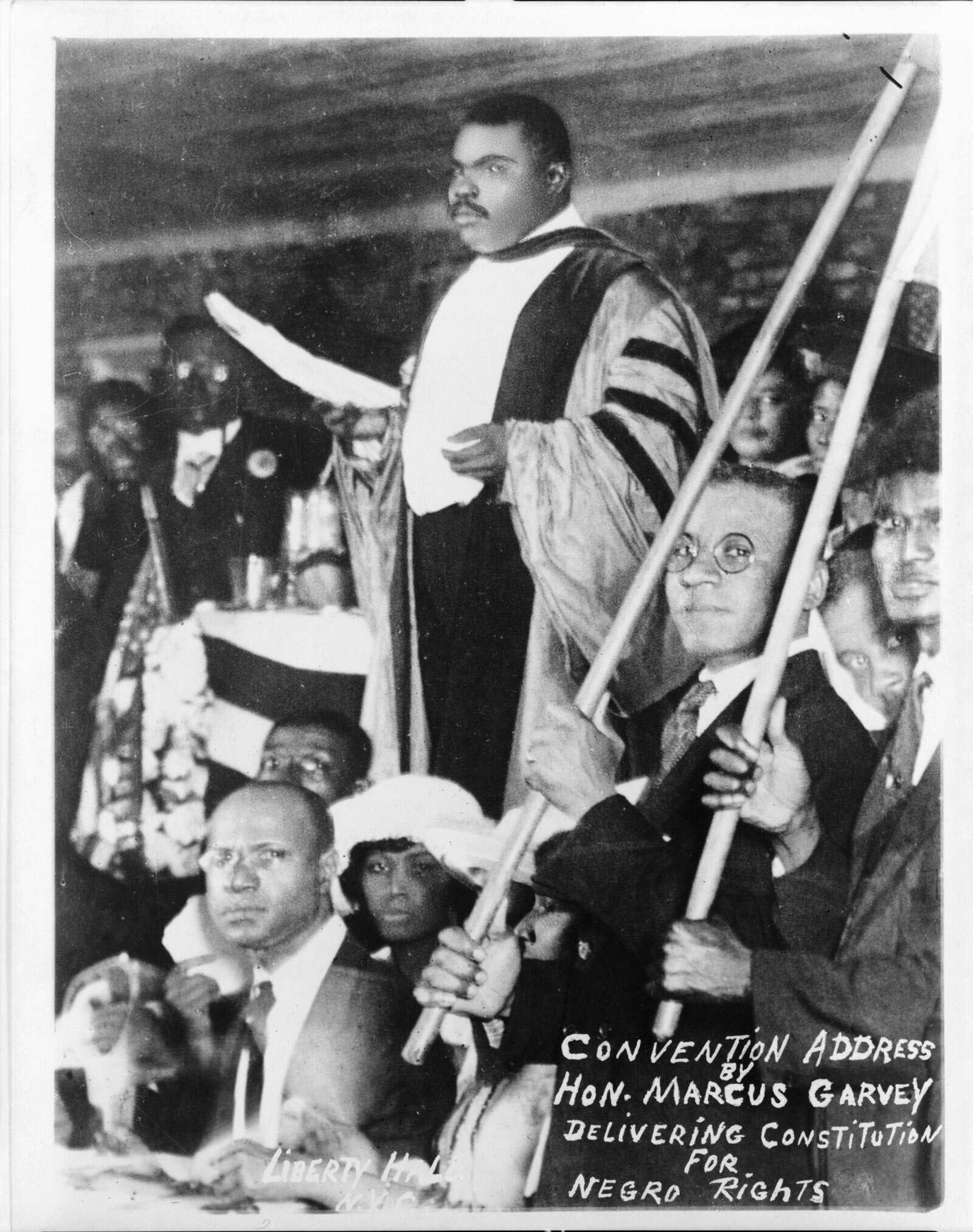 Photograph of Convention address by Hon. Marcus Garvey