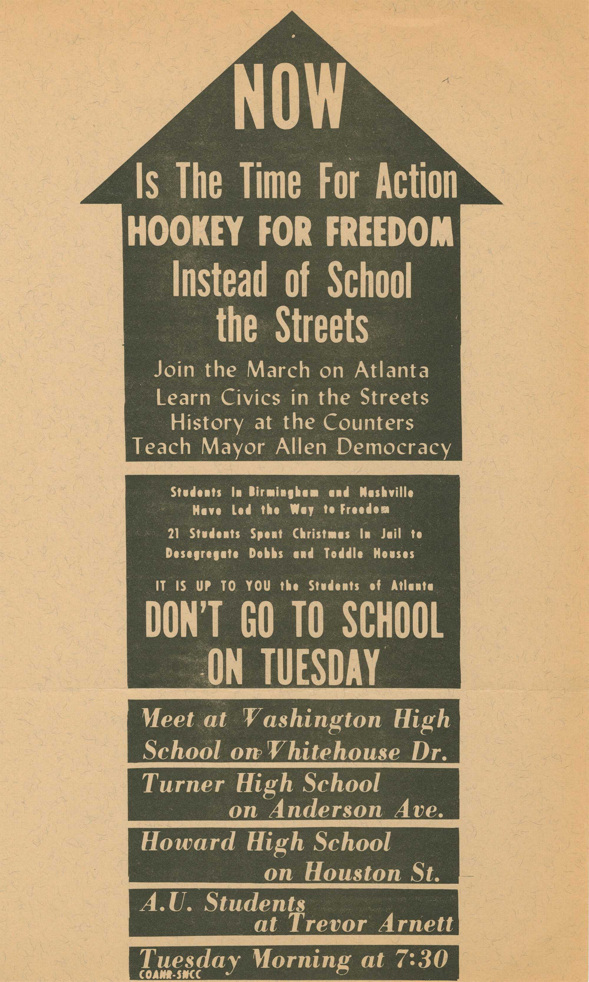 A flyer promoting student activism.