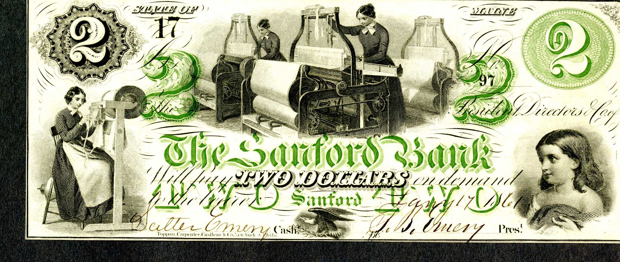 image of Sanford Bank note