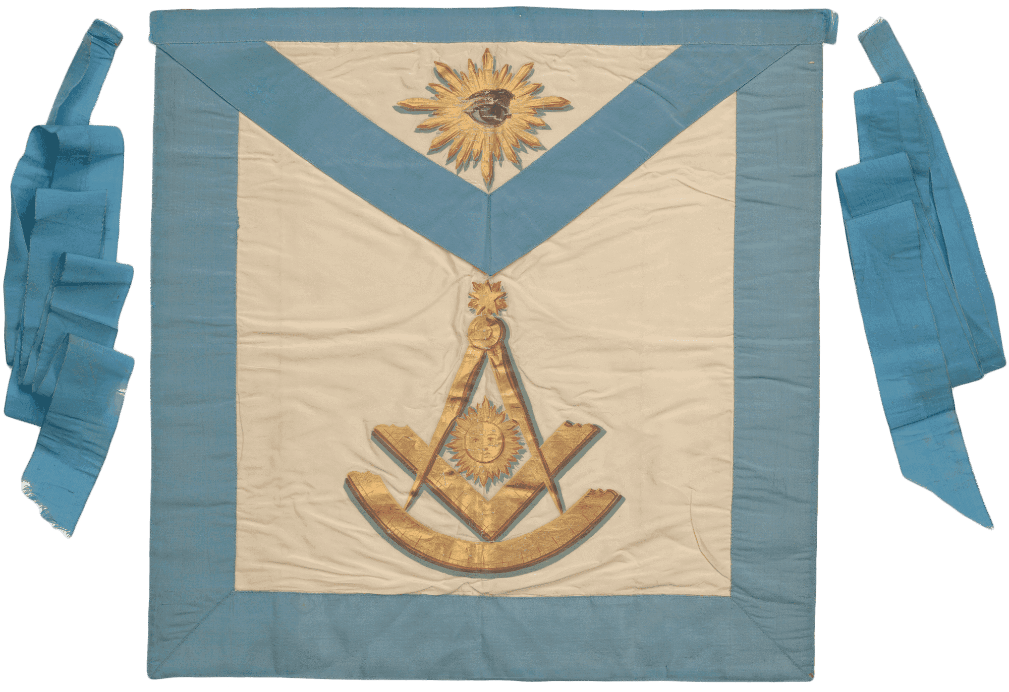 A masonic apron from the Prince Hall Grand Lodge of Massachusetts.
