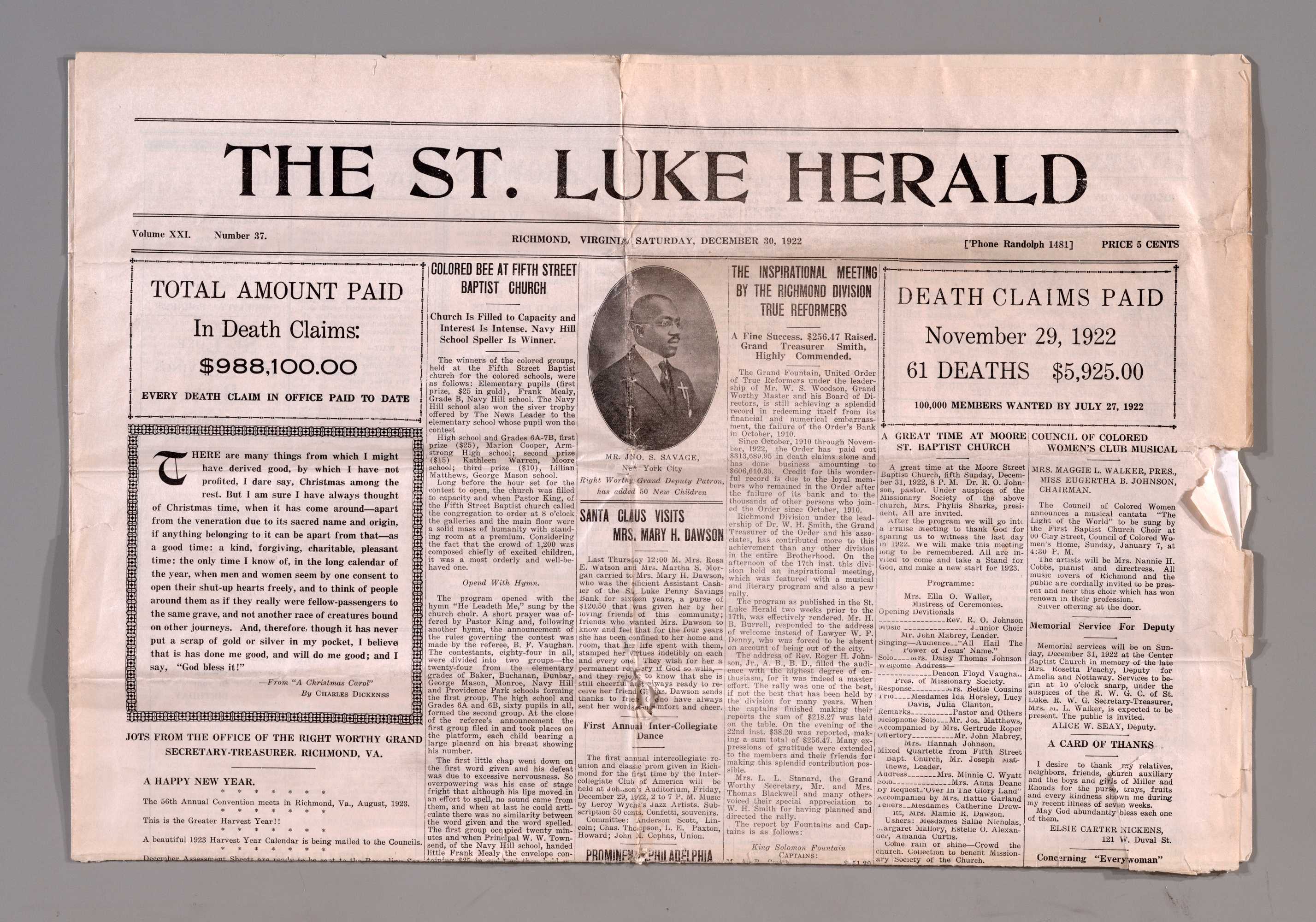 Image of front page of the St. Luke Herald