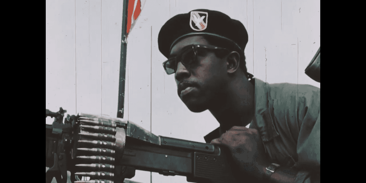 African American soldier wearing a beret