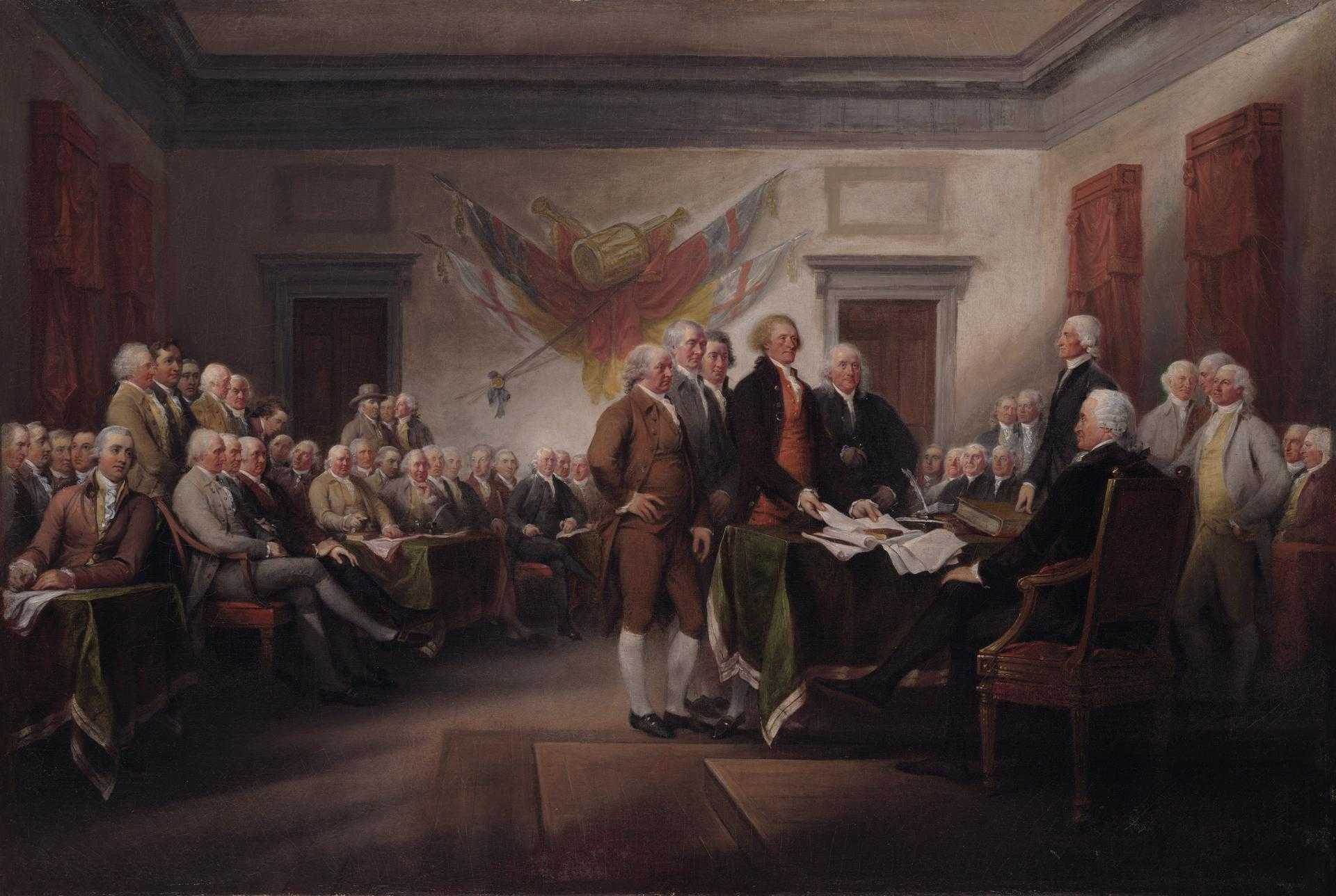 Painting of the signing of the Declaration of Independence