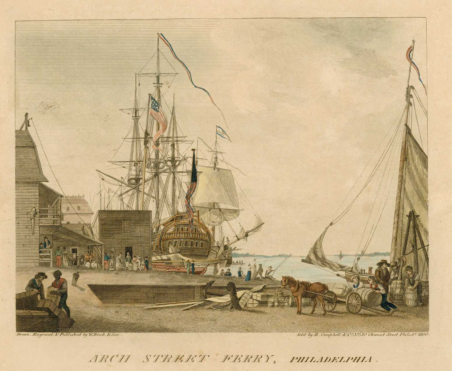 Painting of the Arch Street Ferry