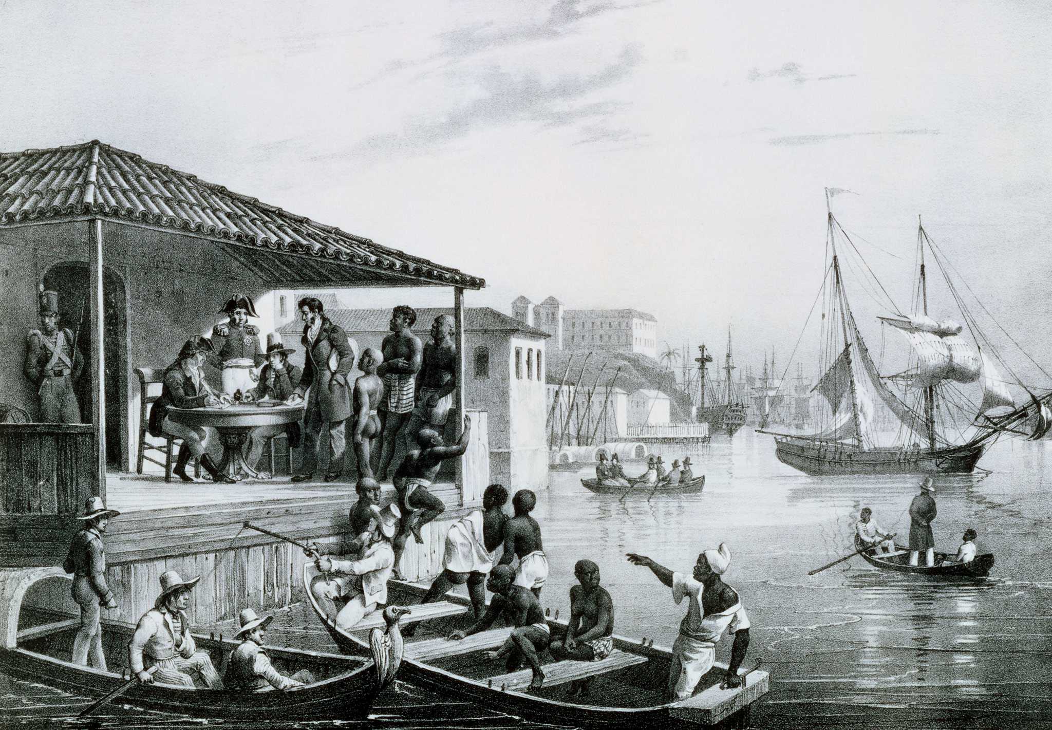 Illustration of the sale of enslaved Africans