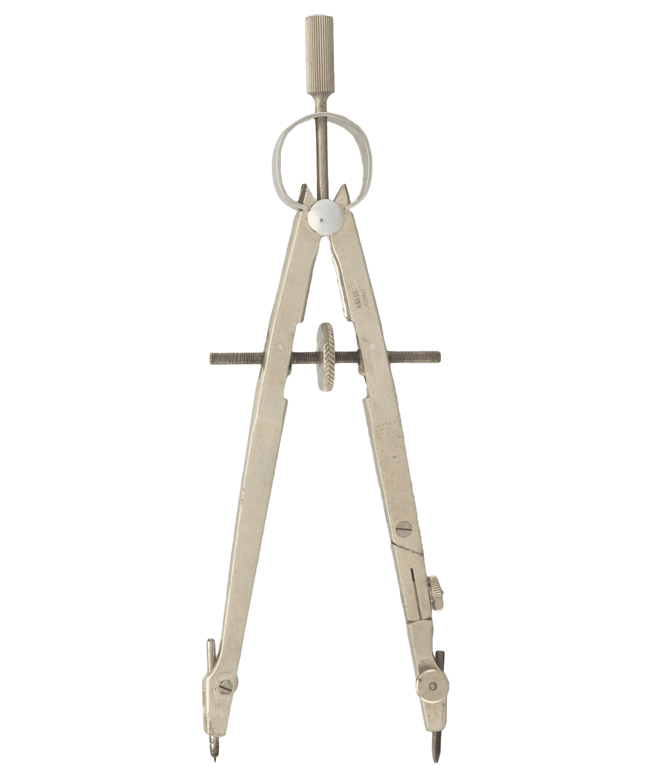 A large compass used by John S. Chase when drafting.