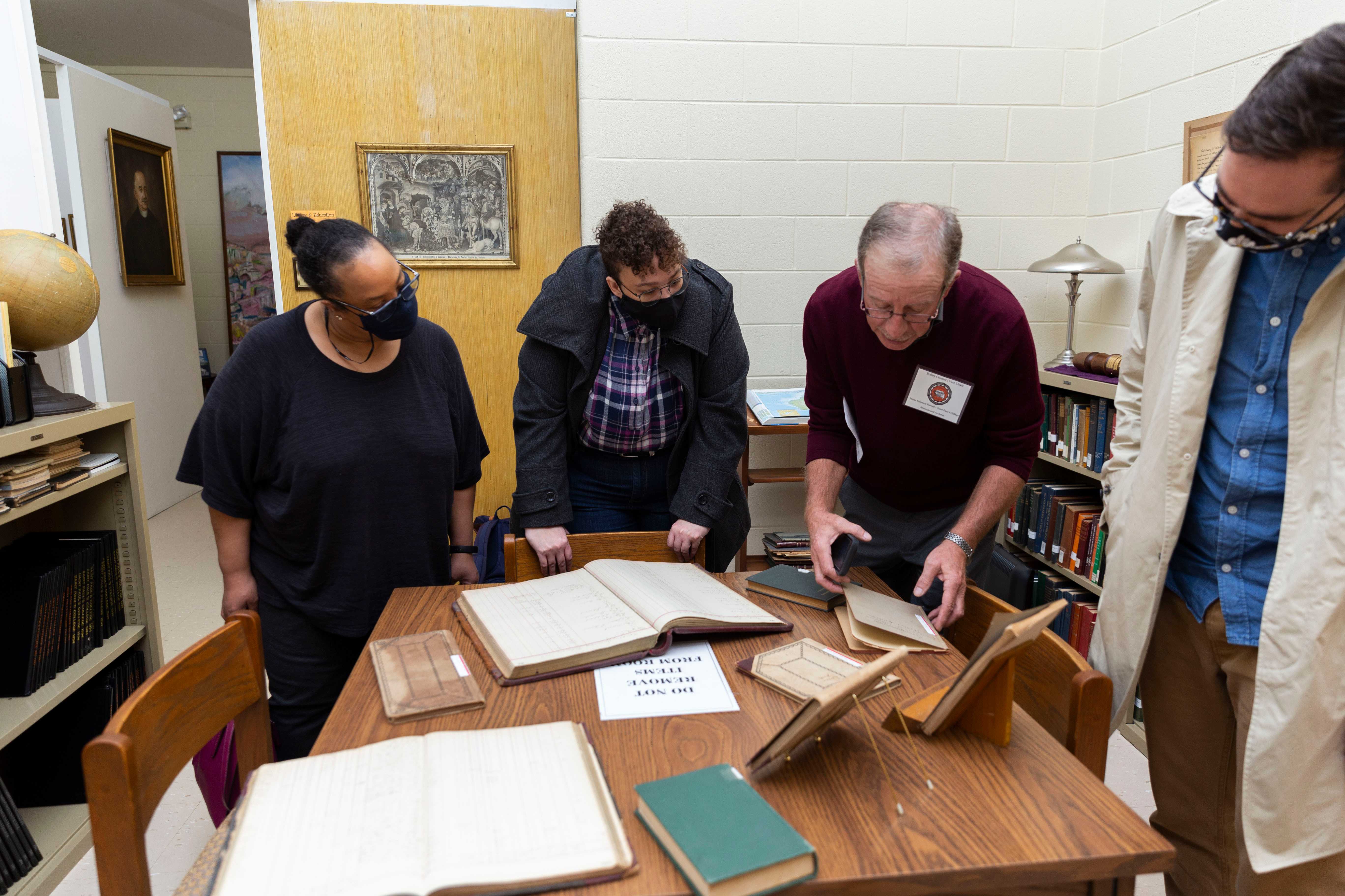 Photograph of Smith Center Staff visiting St. Paul’s College Museum and Archive