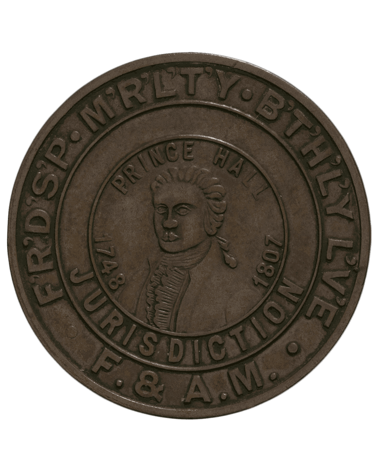 Photograph of Medal depicting Prince Hall and Freemasonry