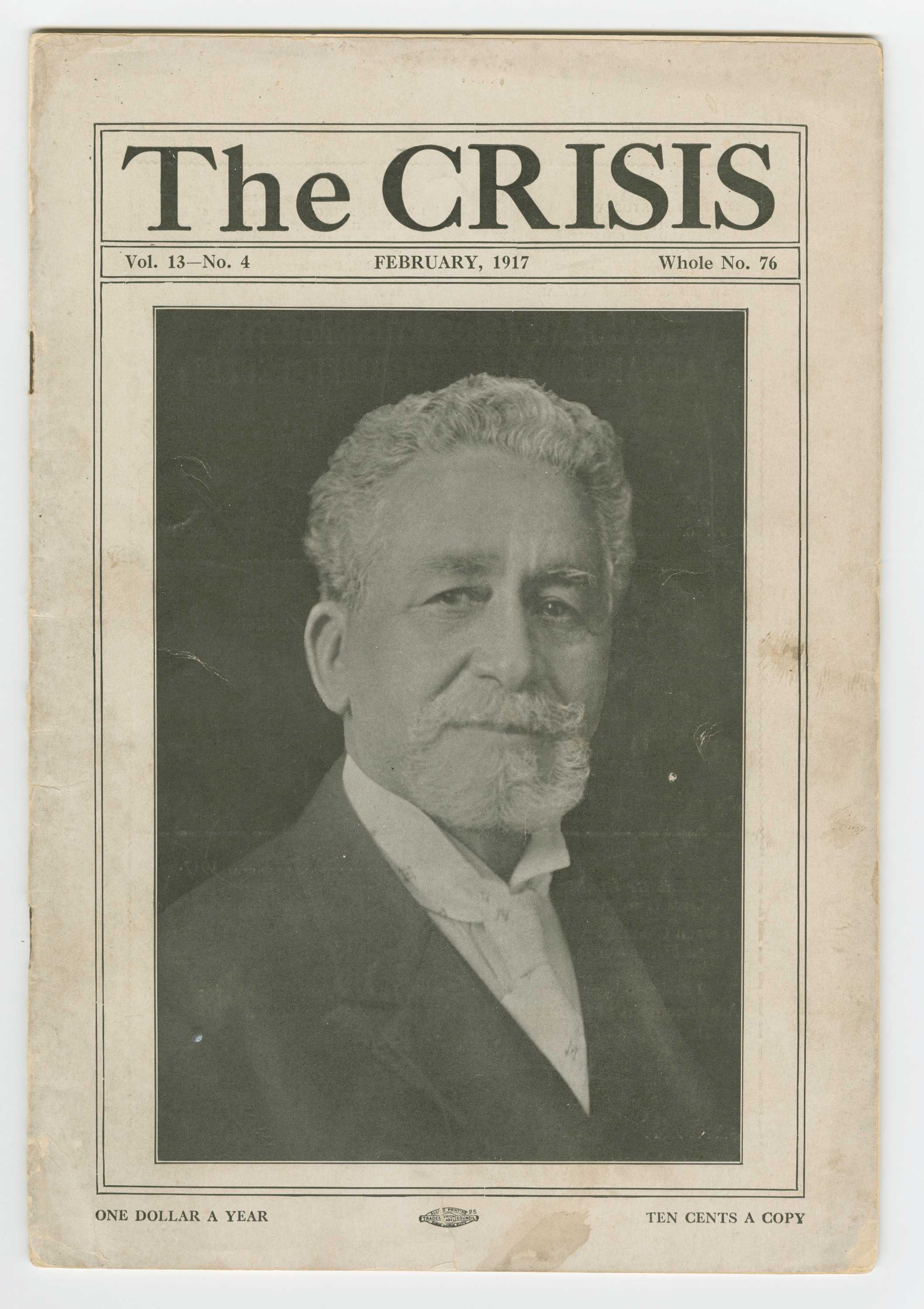 The February 1917 (Vol. 13 No. 4) issue of The Crisis.