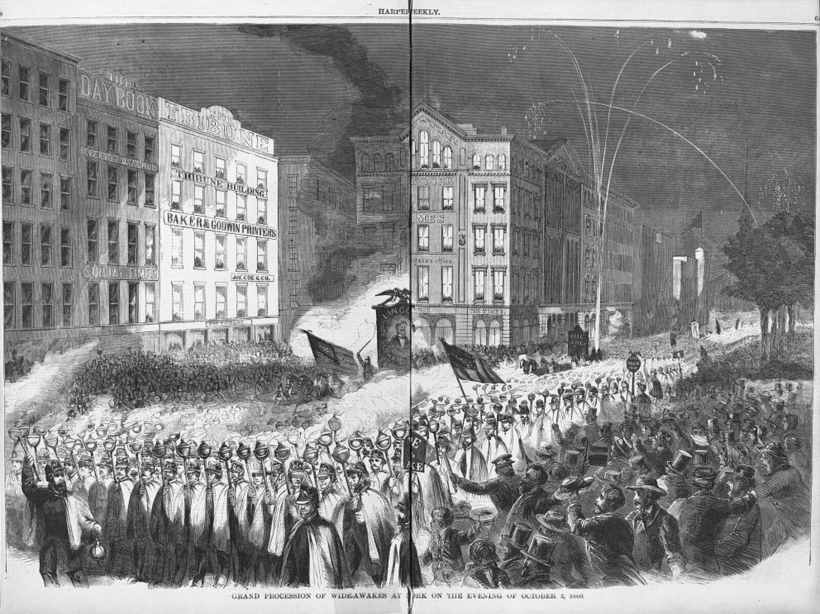 Photograph of large group gathering in New York City