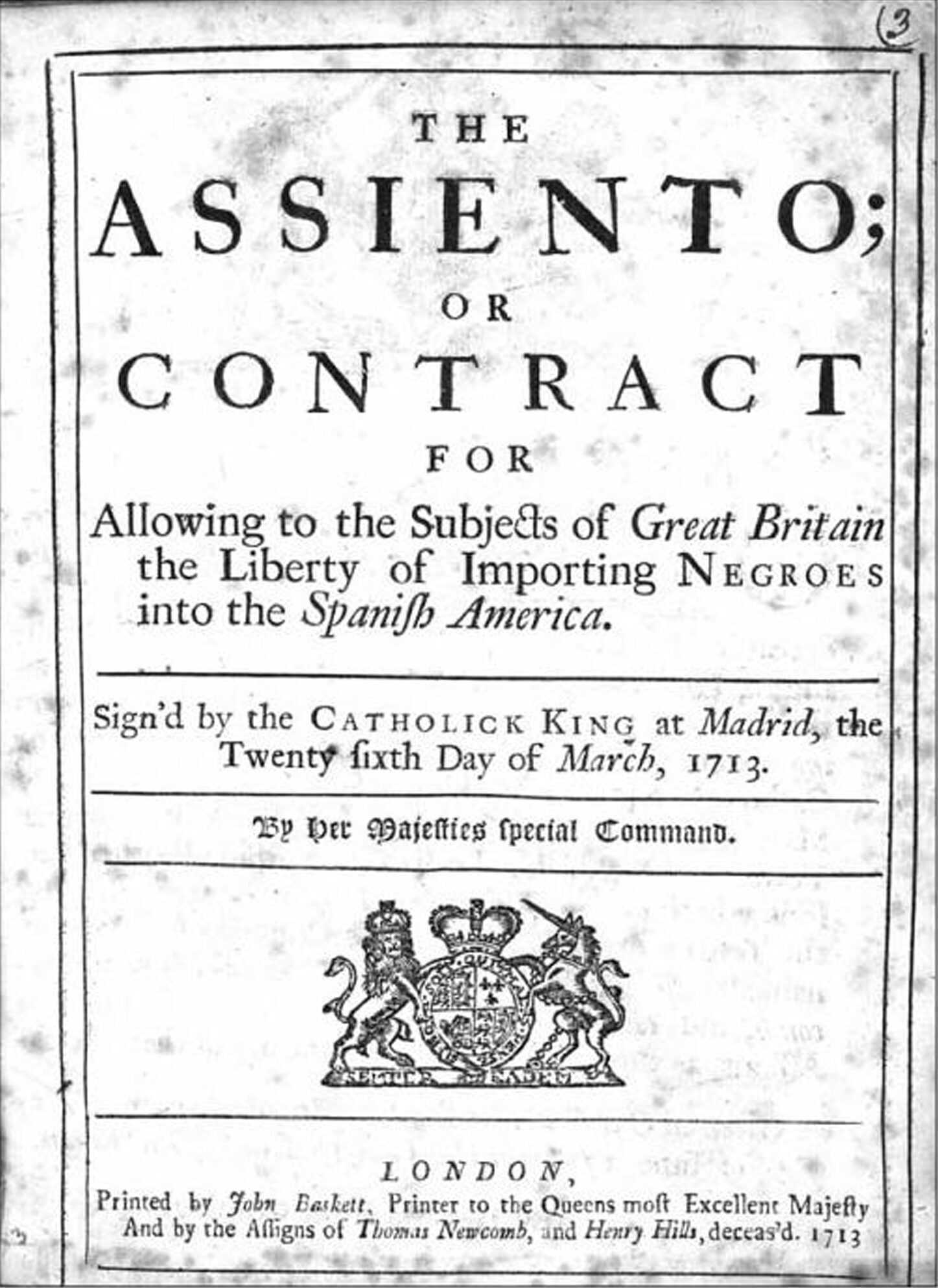 Image of Asiento contract document