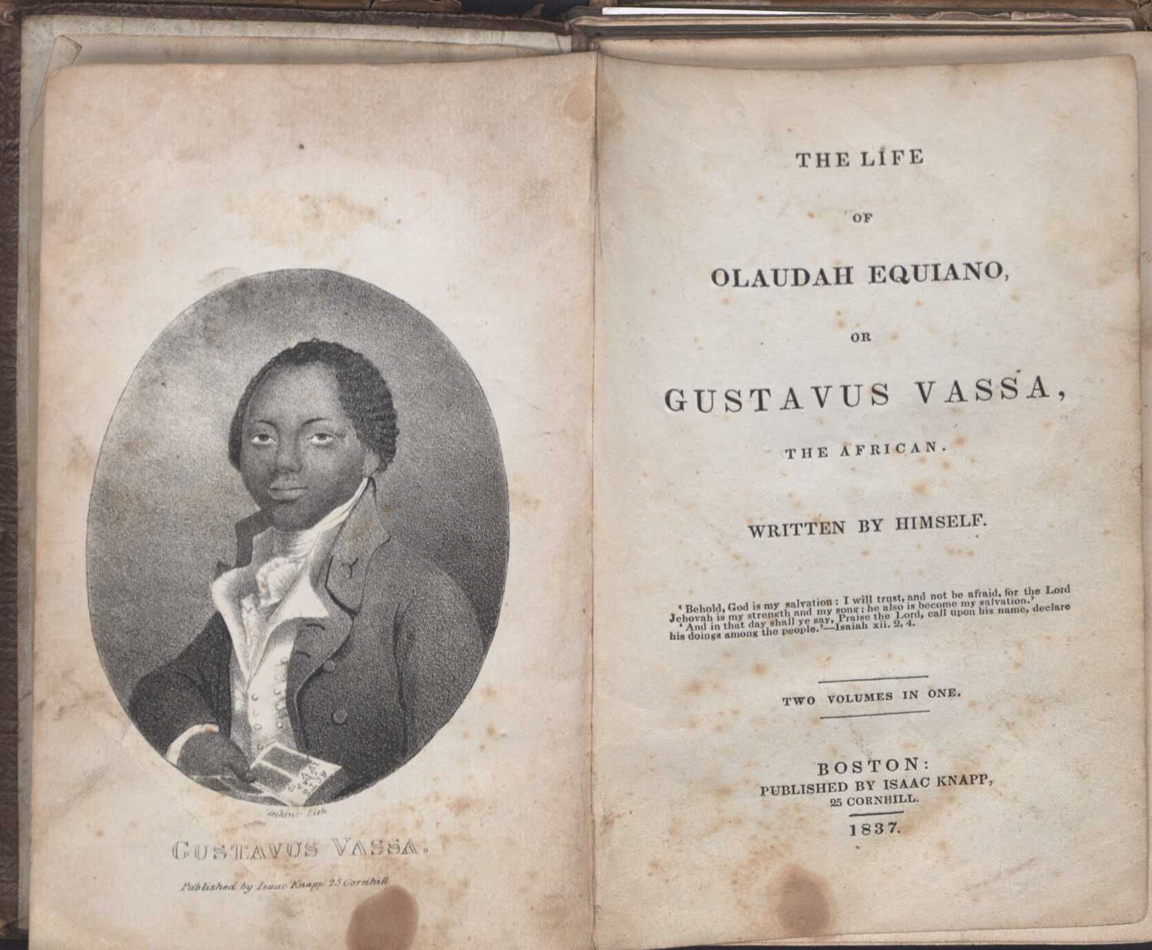 Image of the cover page of the book 'The Interesting Narrative of the Life of Olaudah Equiano, or Gustavus Vassa, the African'