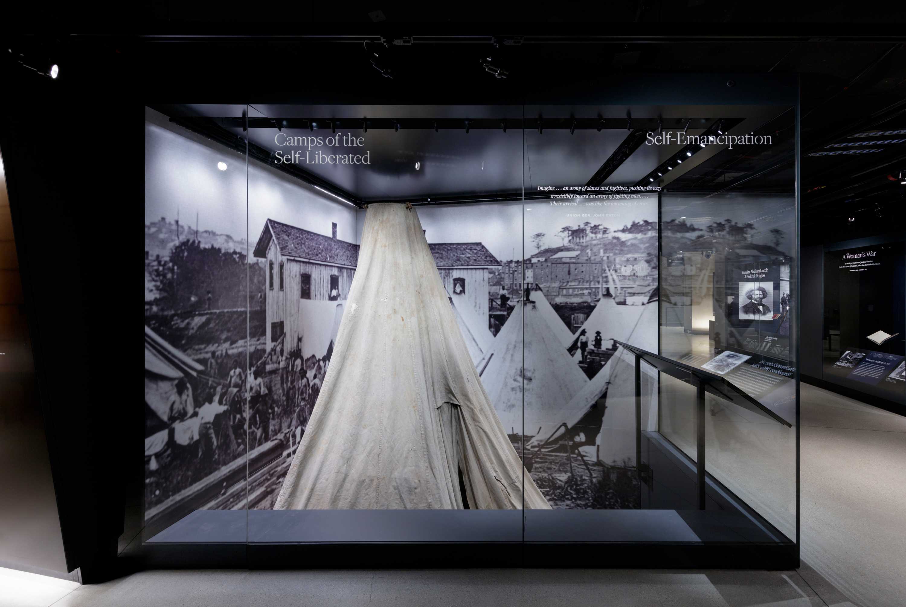 Photograph of Sibley Tent on exhibition at the National Museum of African American History and Culture