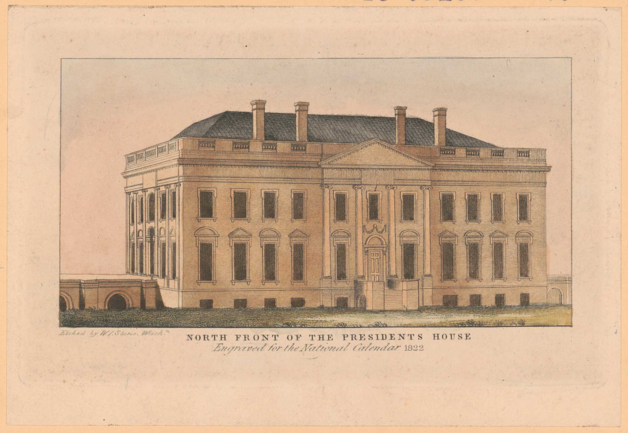 Illustration of the north front of the President's house