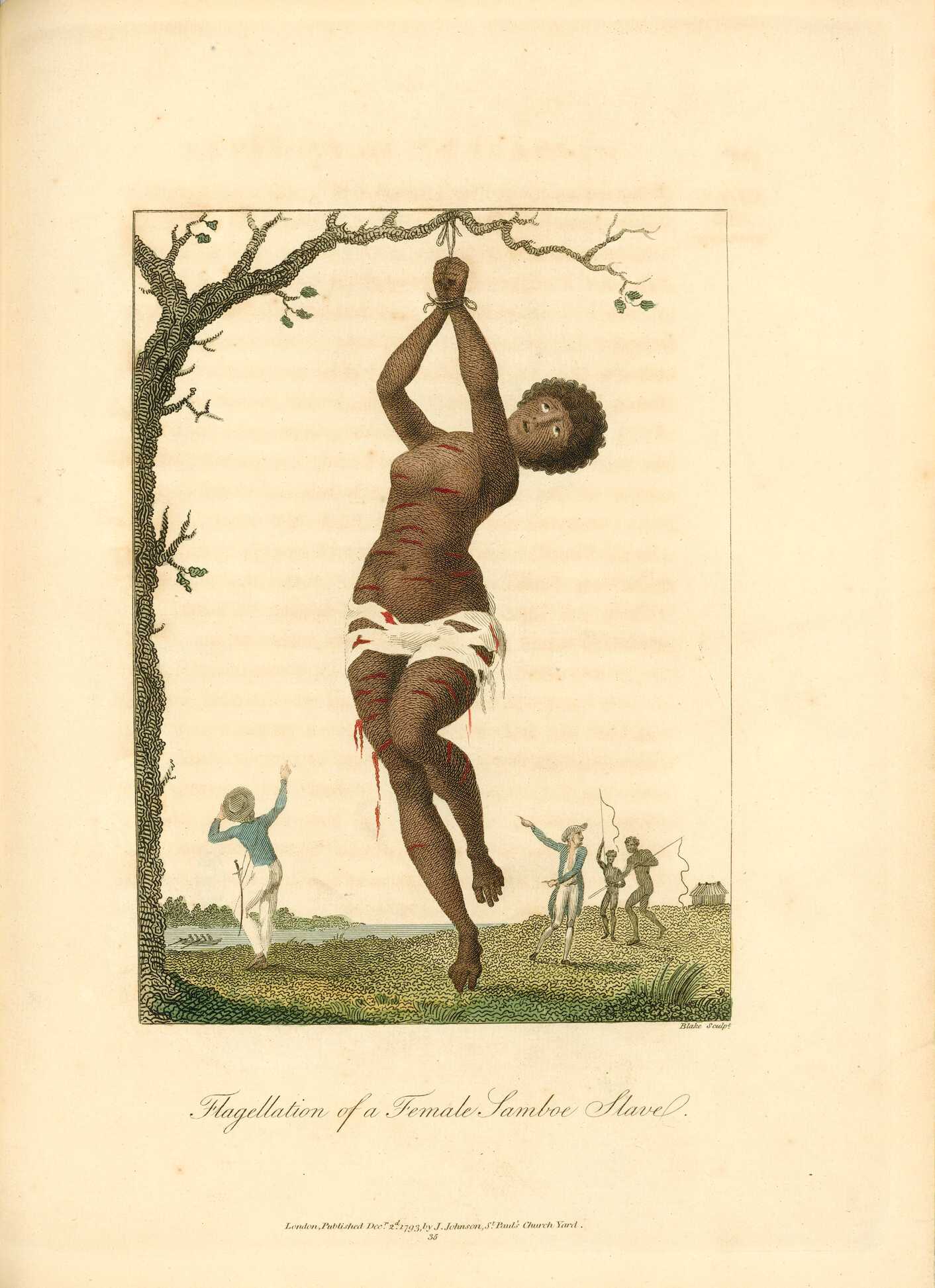 Illustration of flogging an enslaved woman