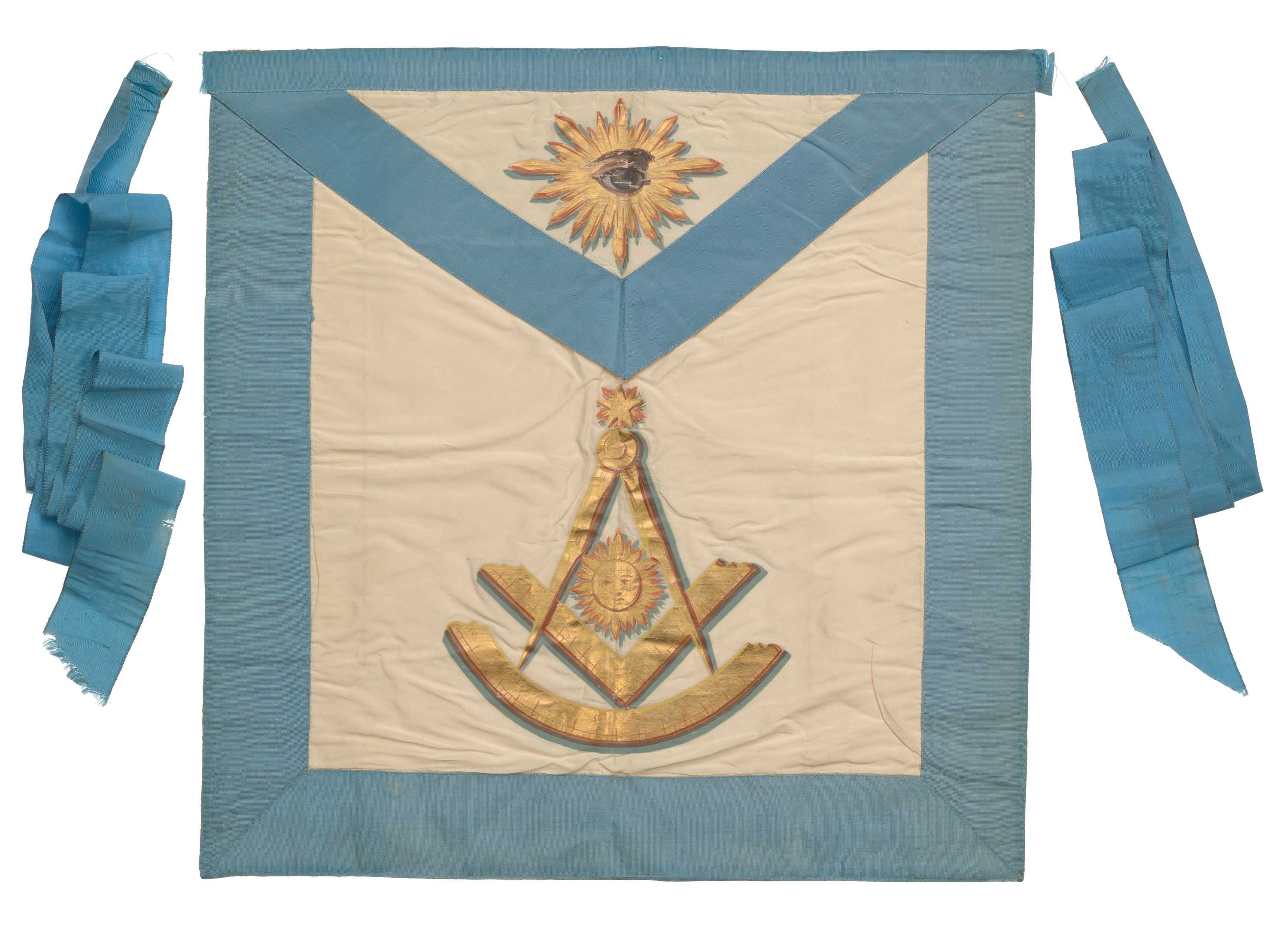 A masonic apron from the Prince Hall Grand Lodge of Massachusetts.