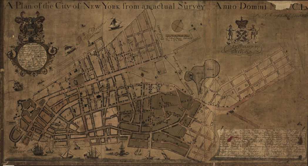 Drawn map document plan of the city of New York from an actual survey