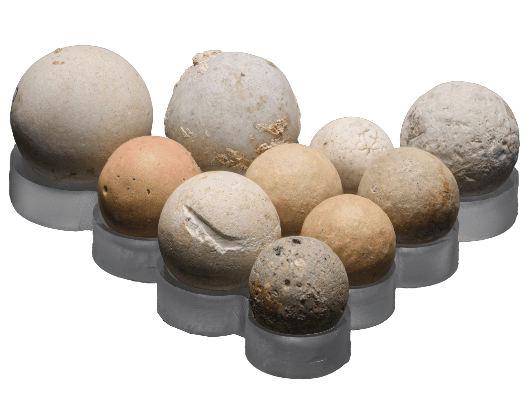 Photograph of ten marbles