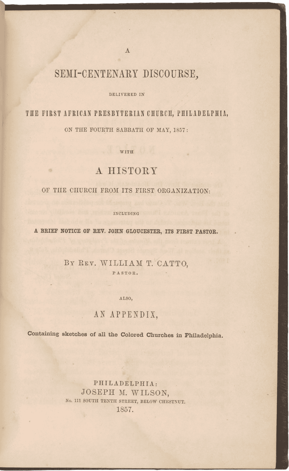 Photograph of cover page of sermon book