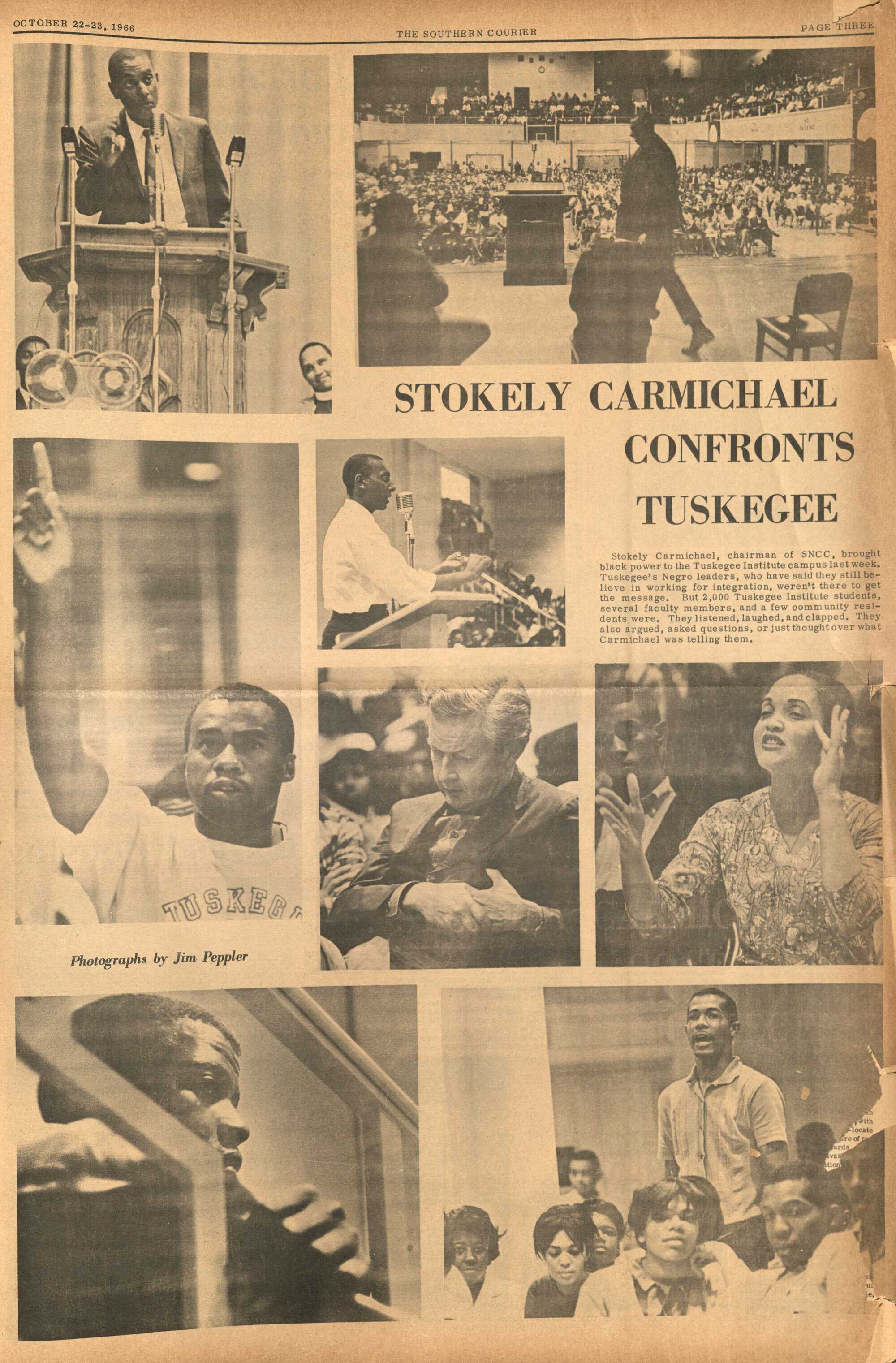 A clipping from the Southern Courier newspaper.