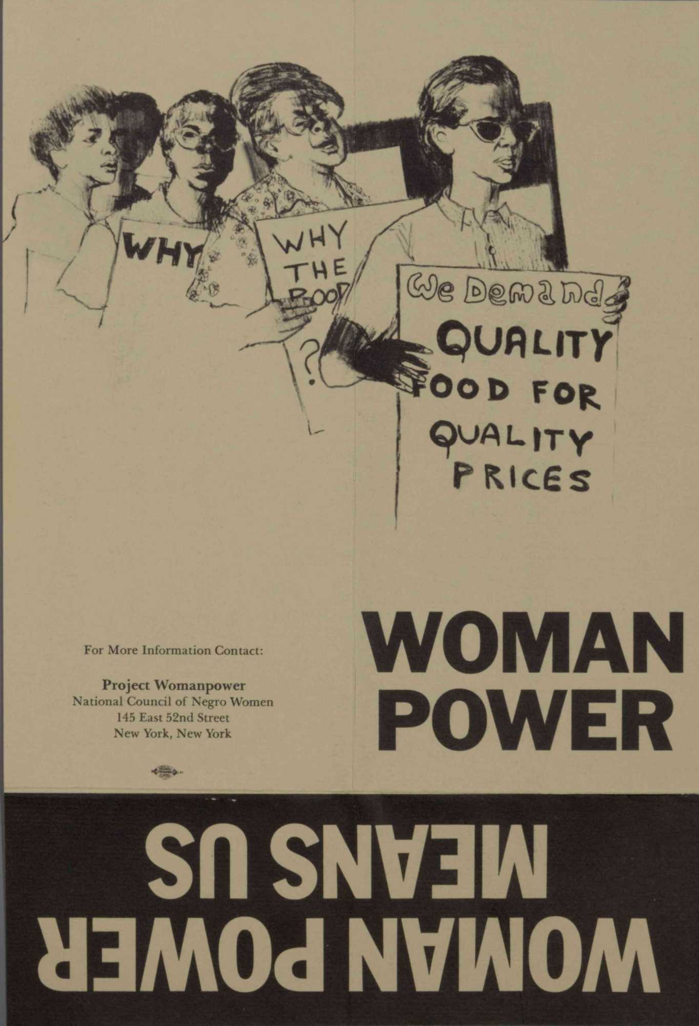 Cover image of Custom-fold brochure: Project Womanpower. ca 1967