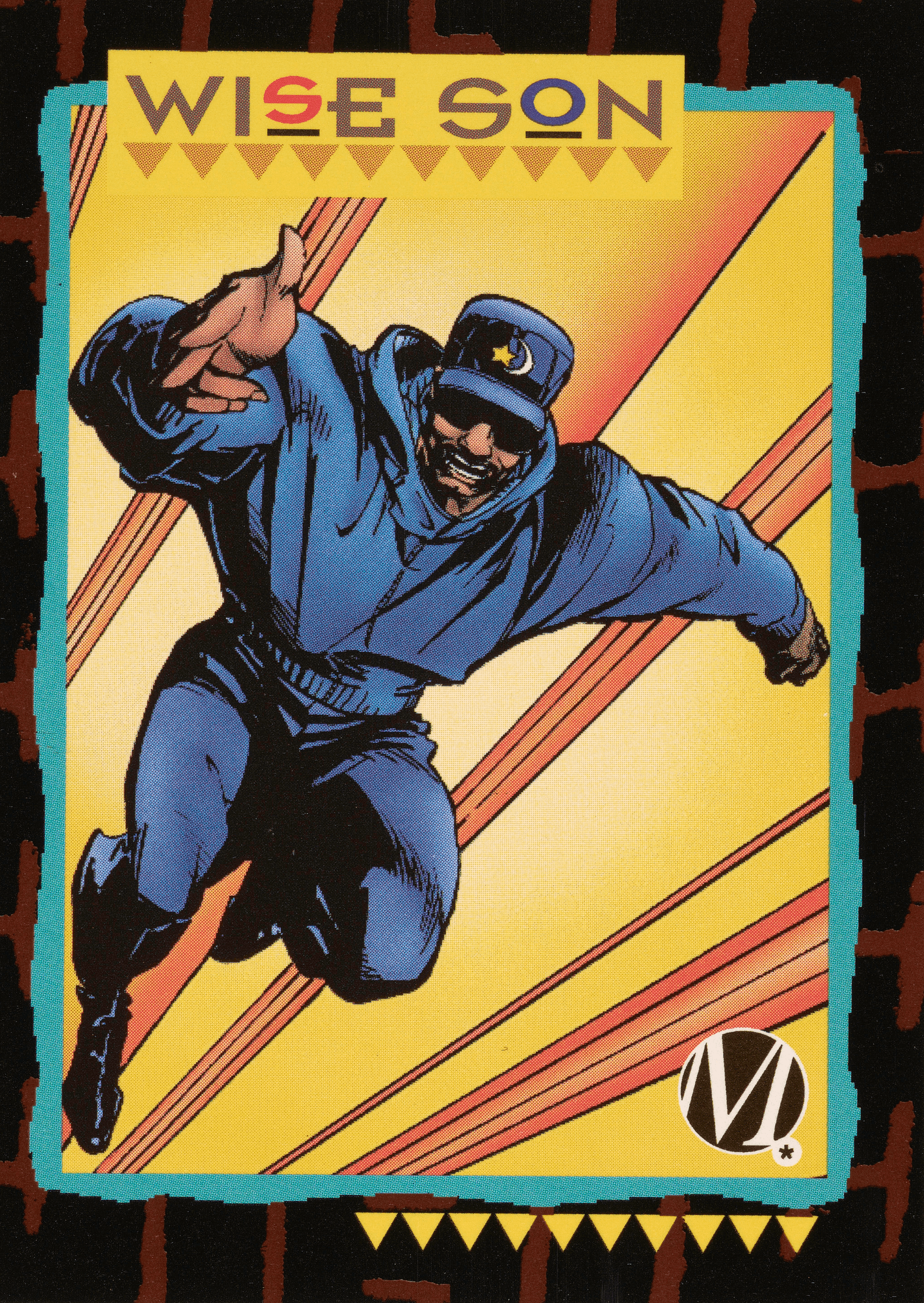 A Milestone trading card with a color image of the character Wise Son.