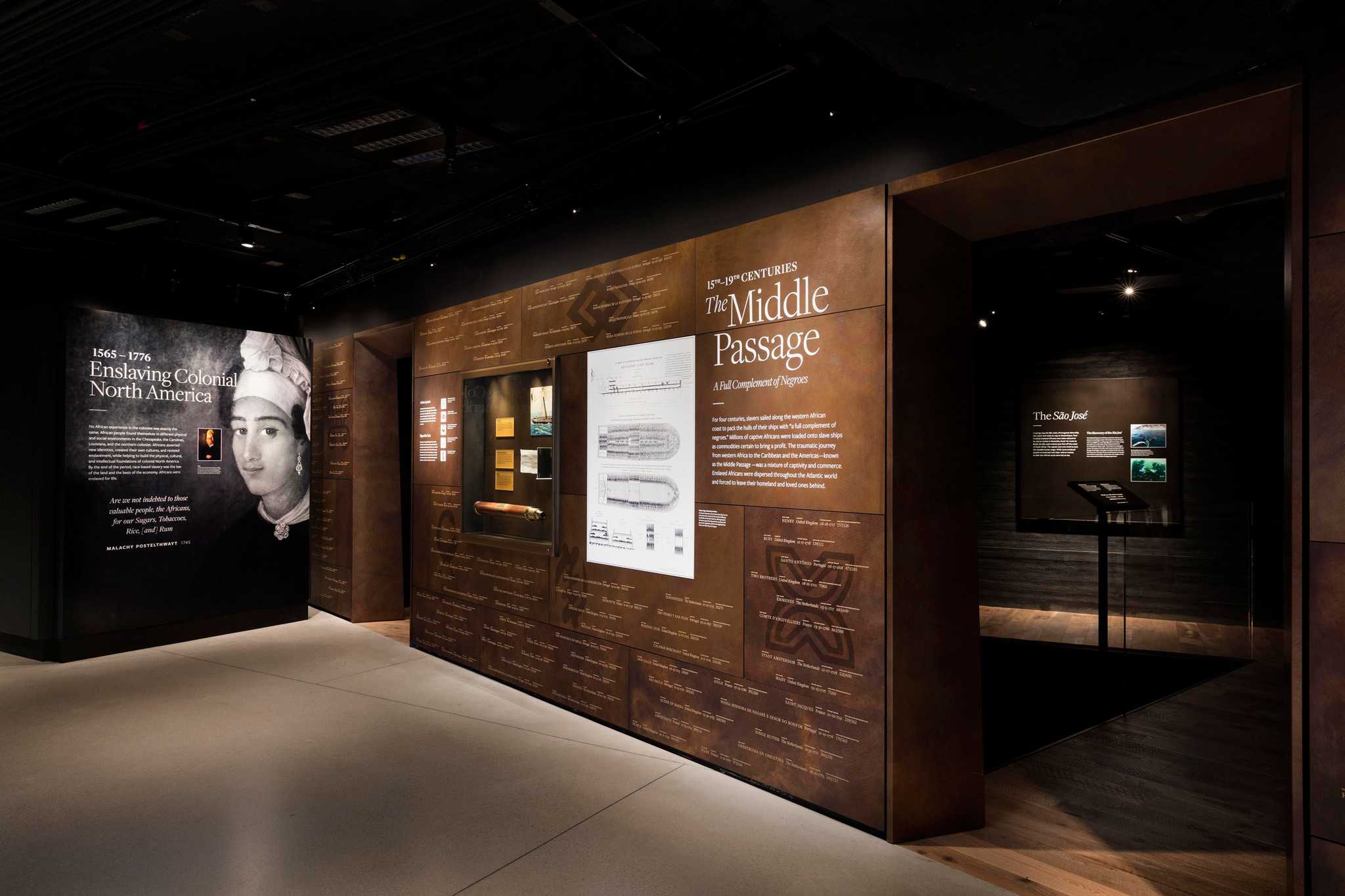 Photo of Middle Passage exhibit within Slavery and Freedom.