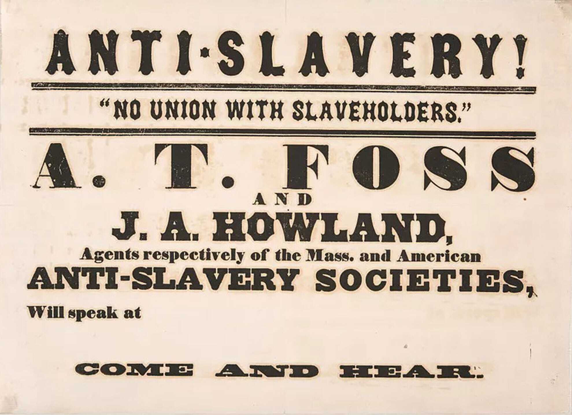 document image of flier for "No Union with Slaveholders Broadside"