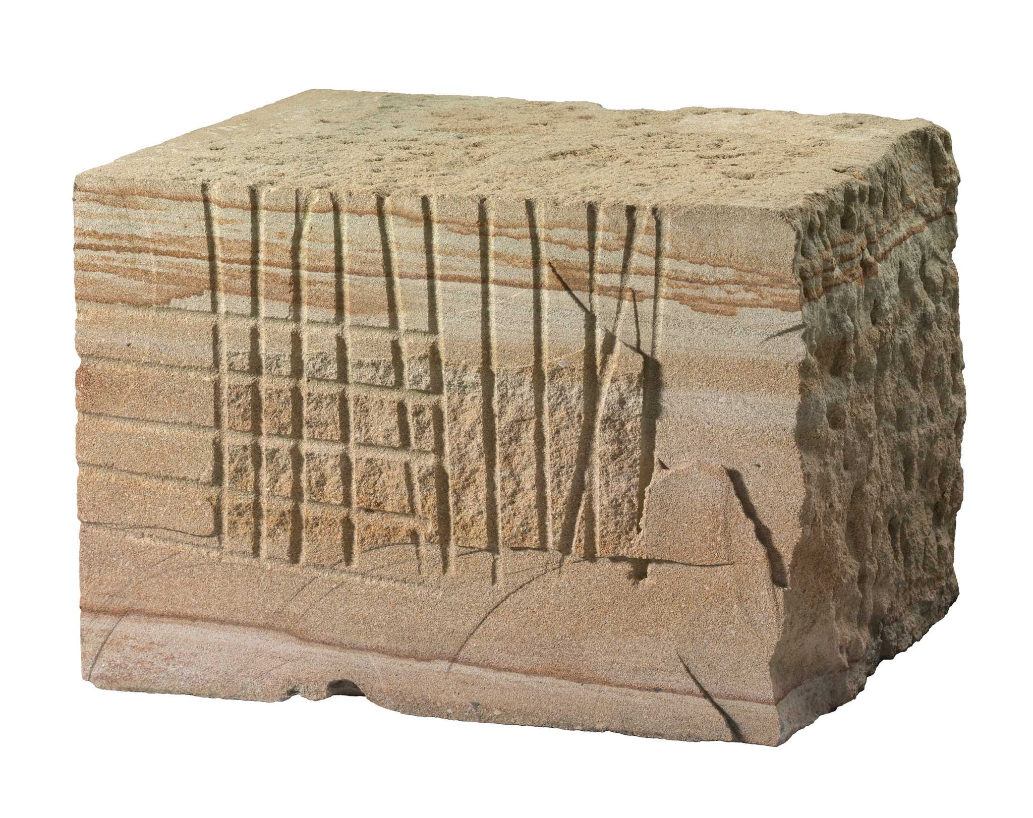 Photograph of a block of sandstone