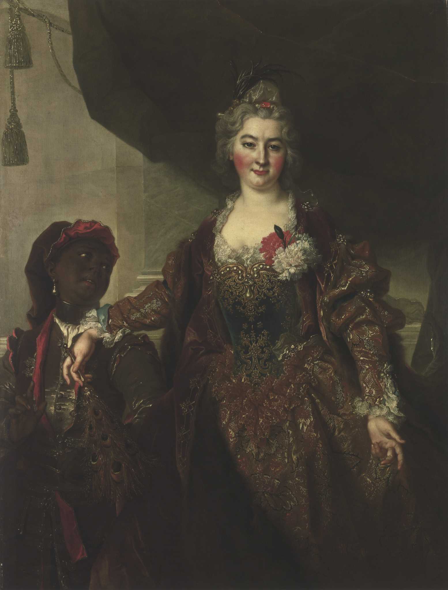 Portrait of Madame Soucarières with an enslaved person