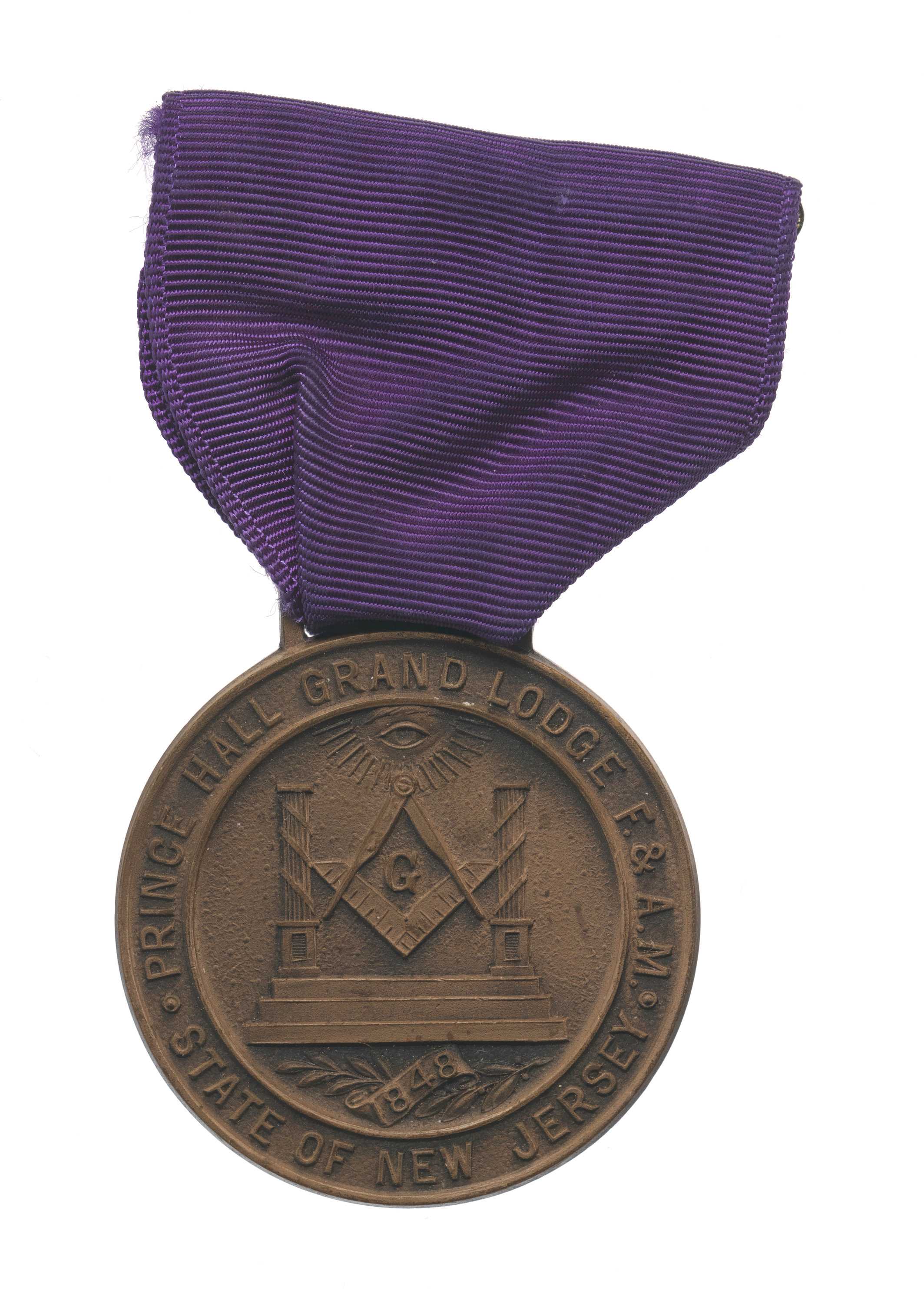 A commemorative medal for the 100th anniversary of the Prince Hall Grand Lodge of New Jersey.