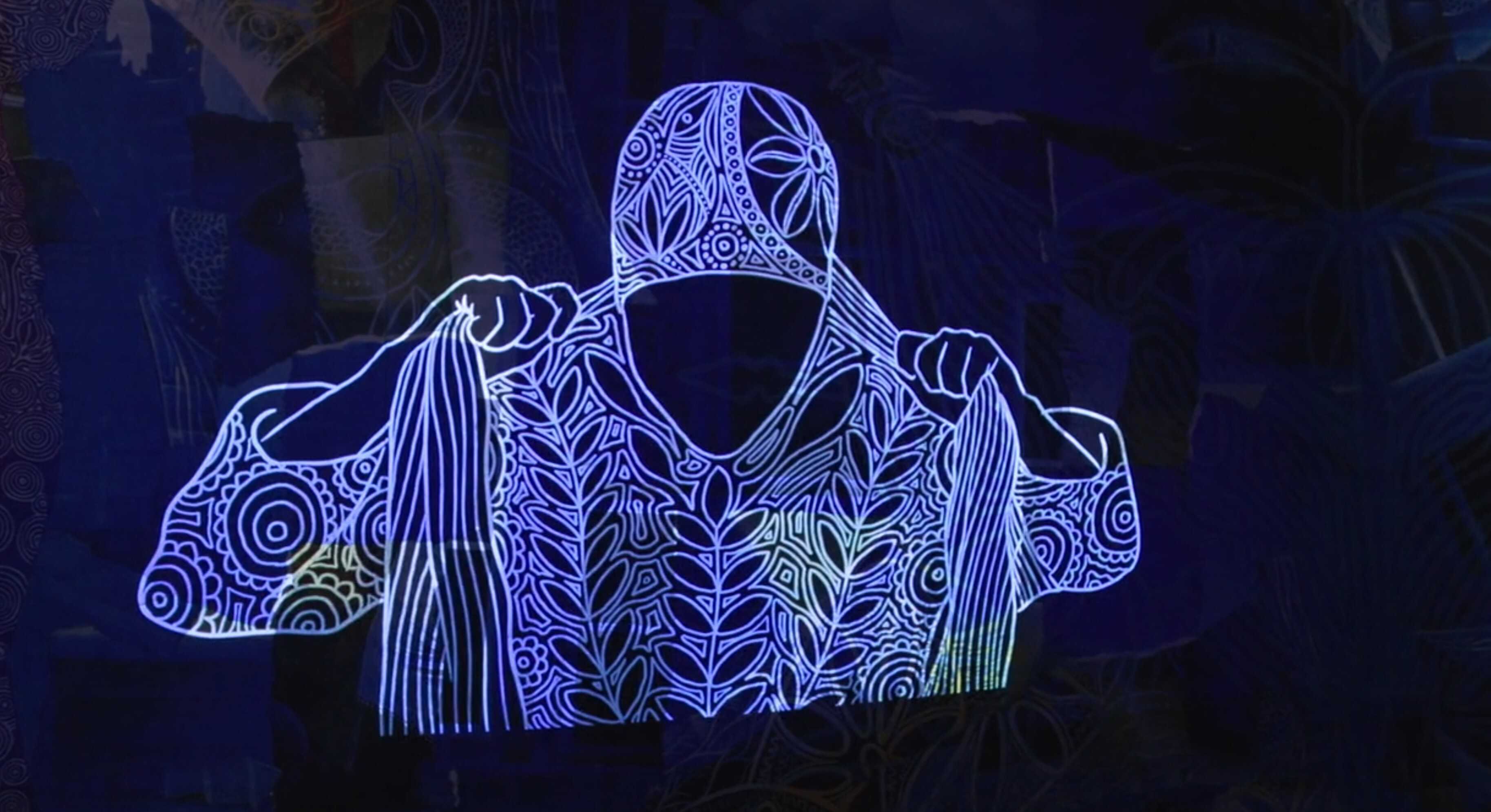 Screenshot from video recording of exhibition