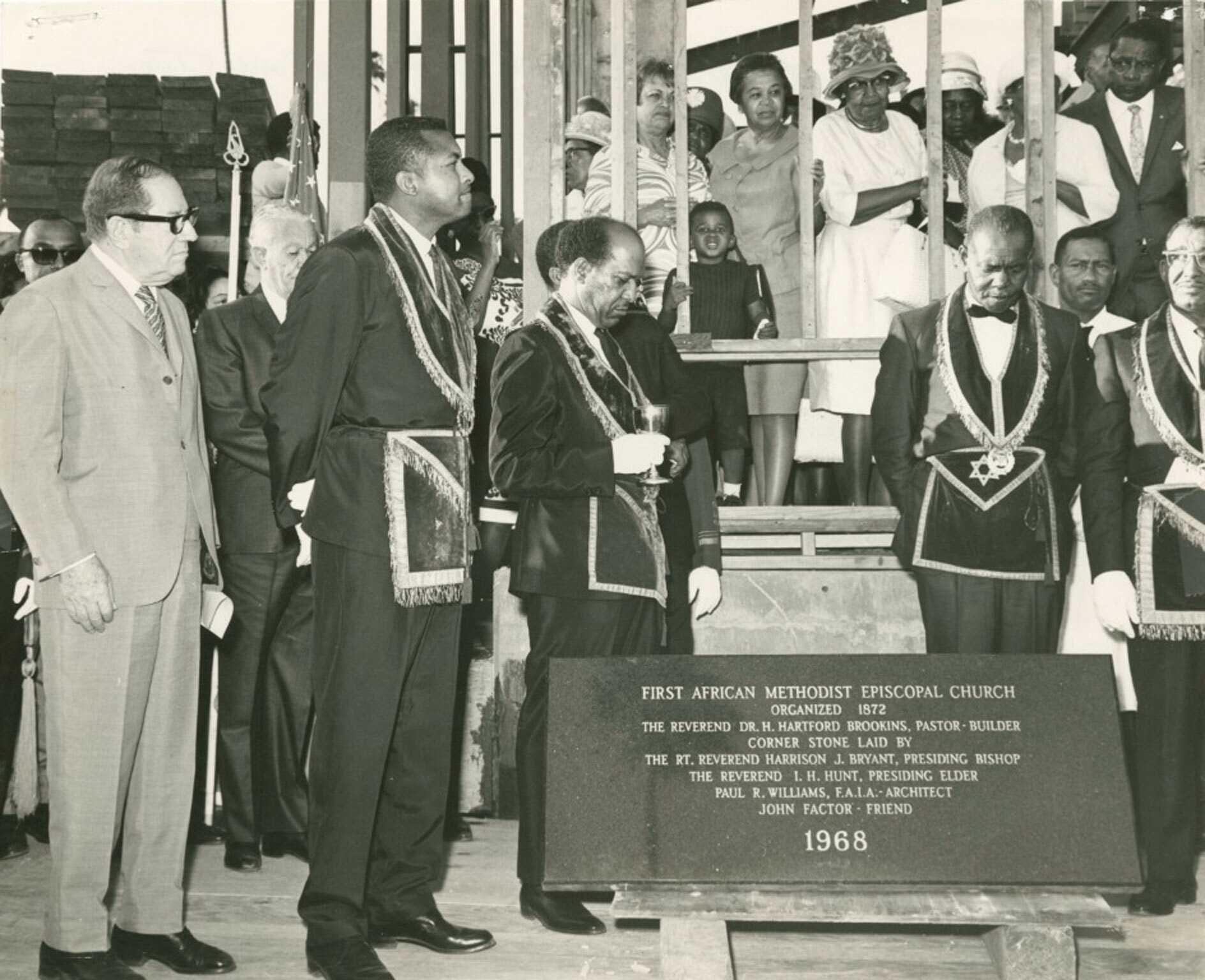 Photograph of FAME Church of Los Angeles cornerstone laying ceremony