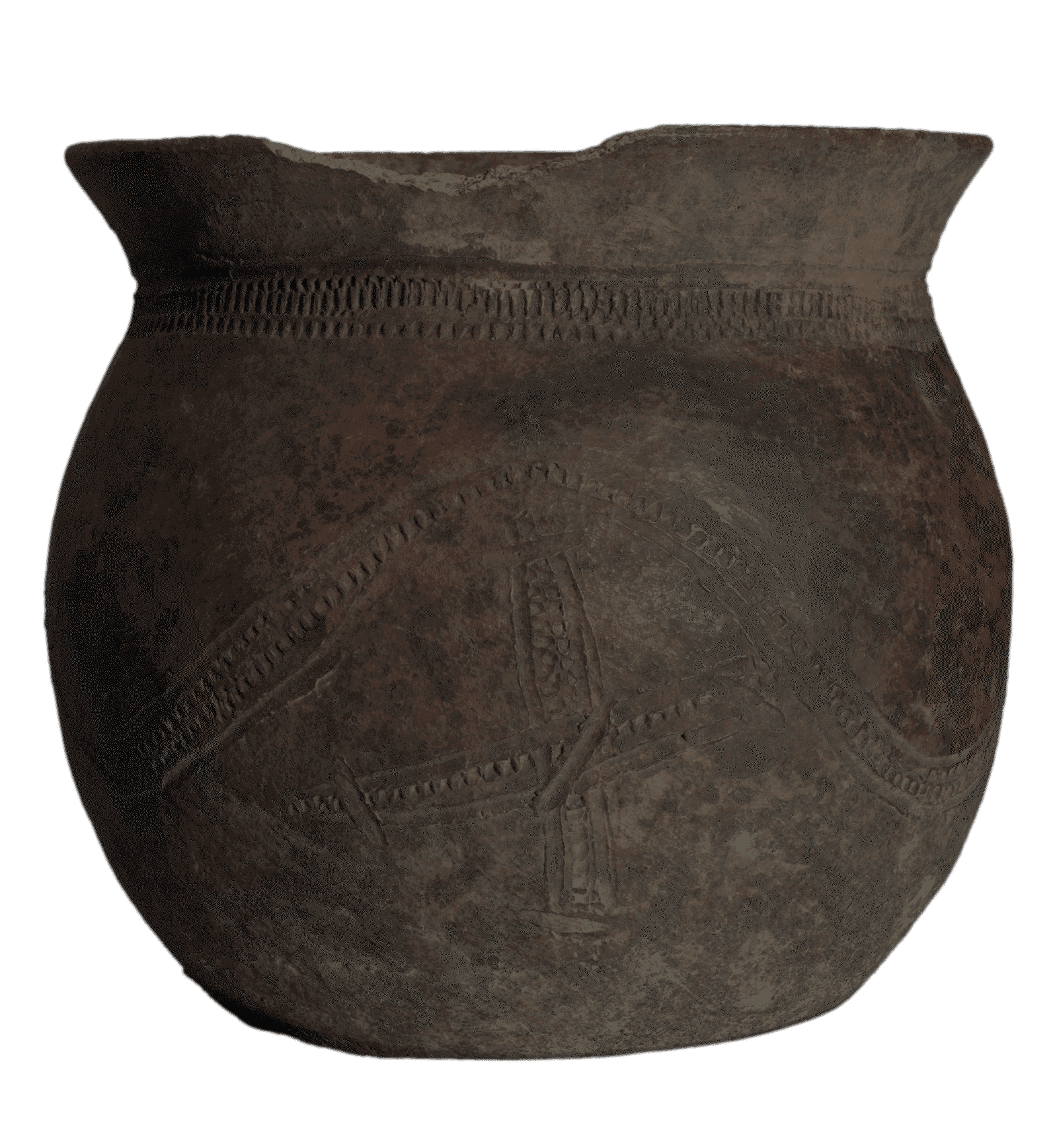 Photograph of African Pottery with Cosmogram markings