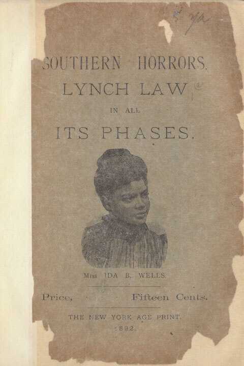Title page of Ida B. Wells’s Southern Horrors: Lynch Law In All Its Phases (NYPL)