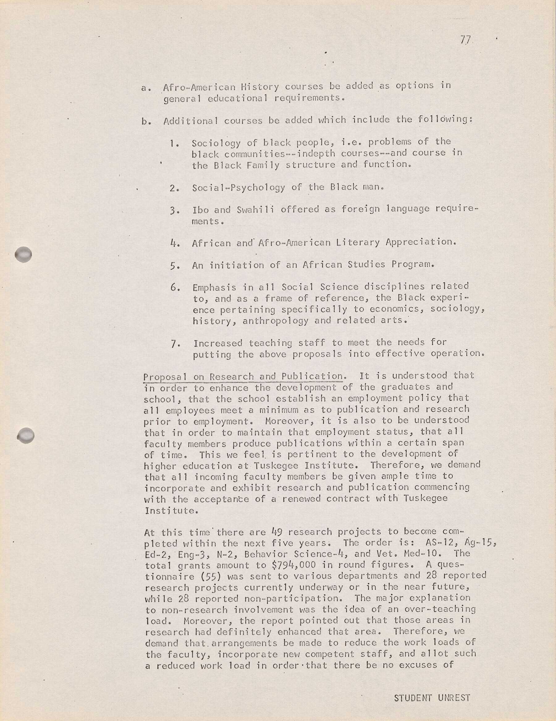 Page 77 form Chester Higgins Journal.  There is a questions related to black history courses.