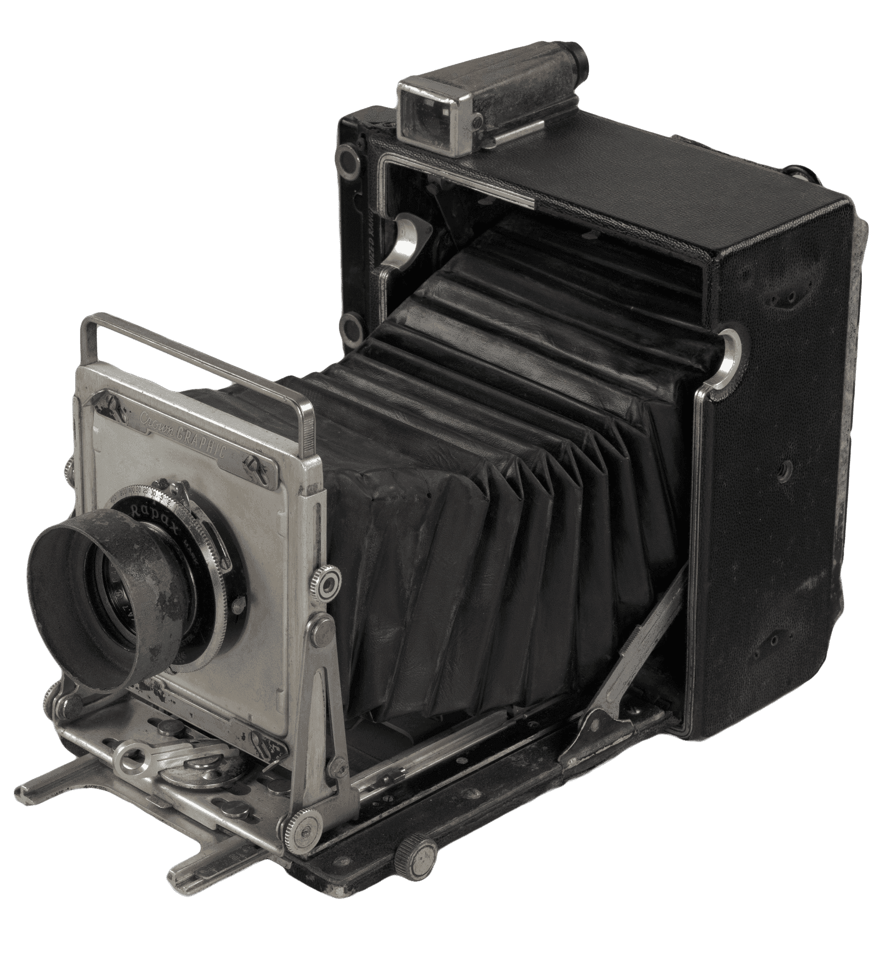 This Pacemaker 34 Crown Graphic camera is an open and extended field camera.
