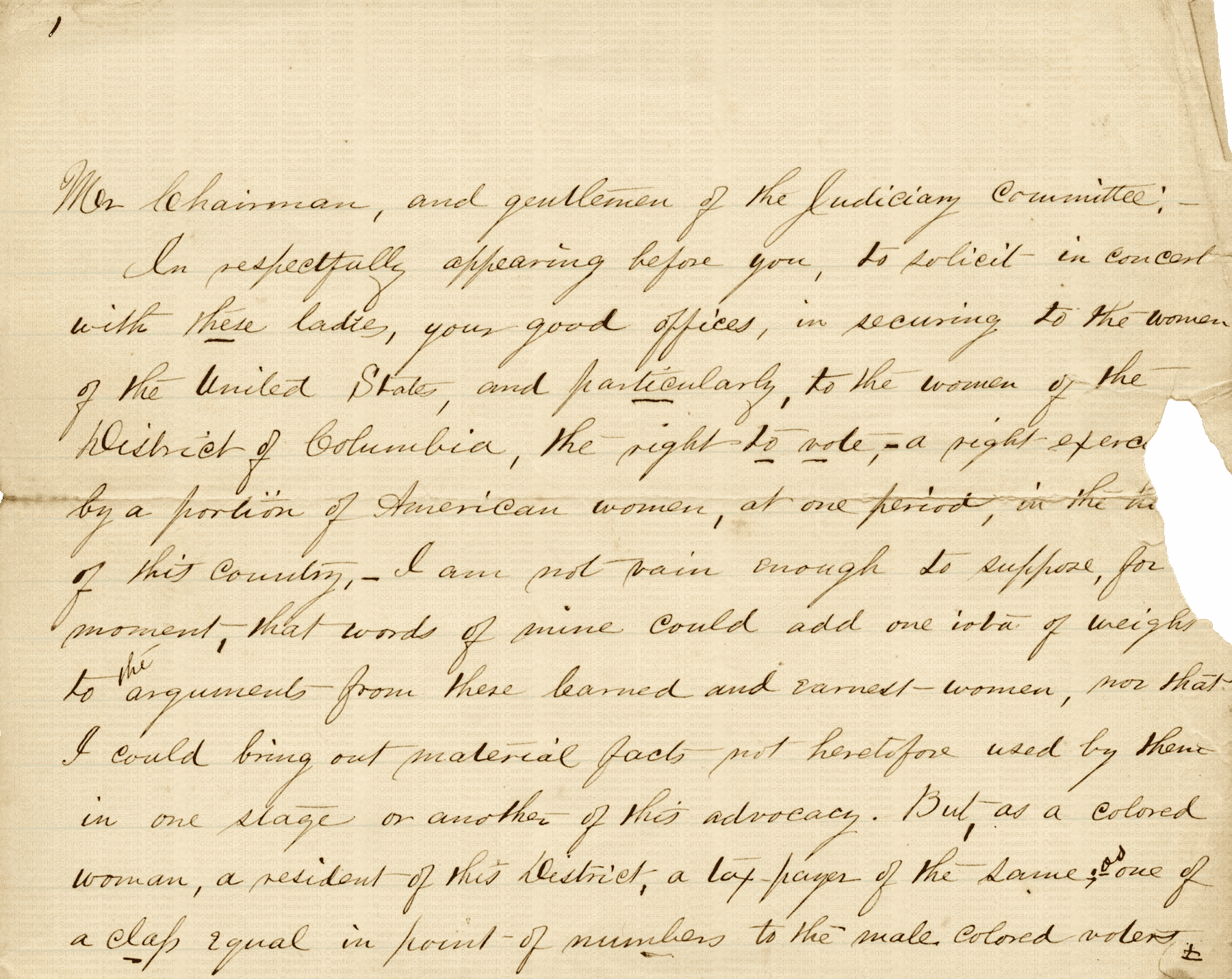 Photograph of a hand-written document